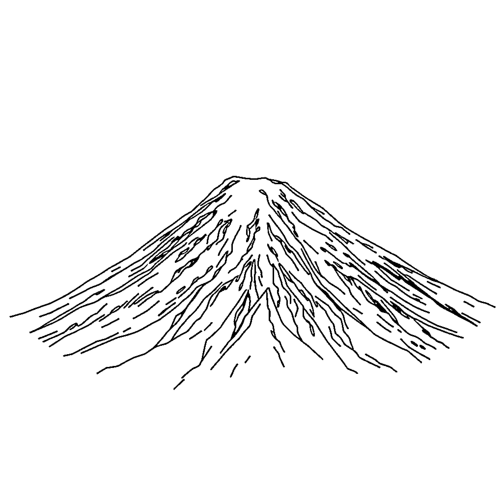 Mount Kilimanjaro in simple line drawing Coloring Page (free black-and-white line drawing printable PDF for all, from beginners to advanced learners, including children, teens, adults, and seniors)
