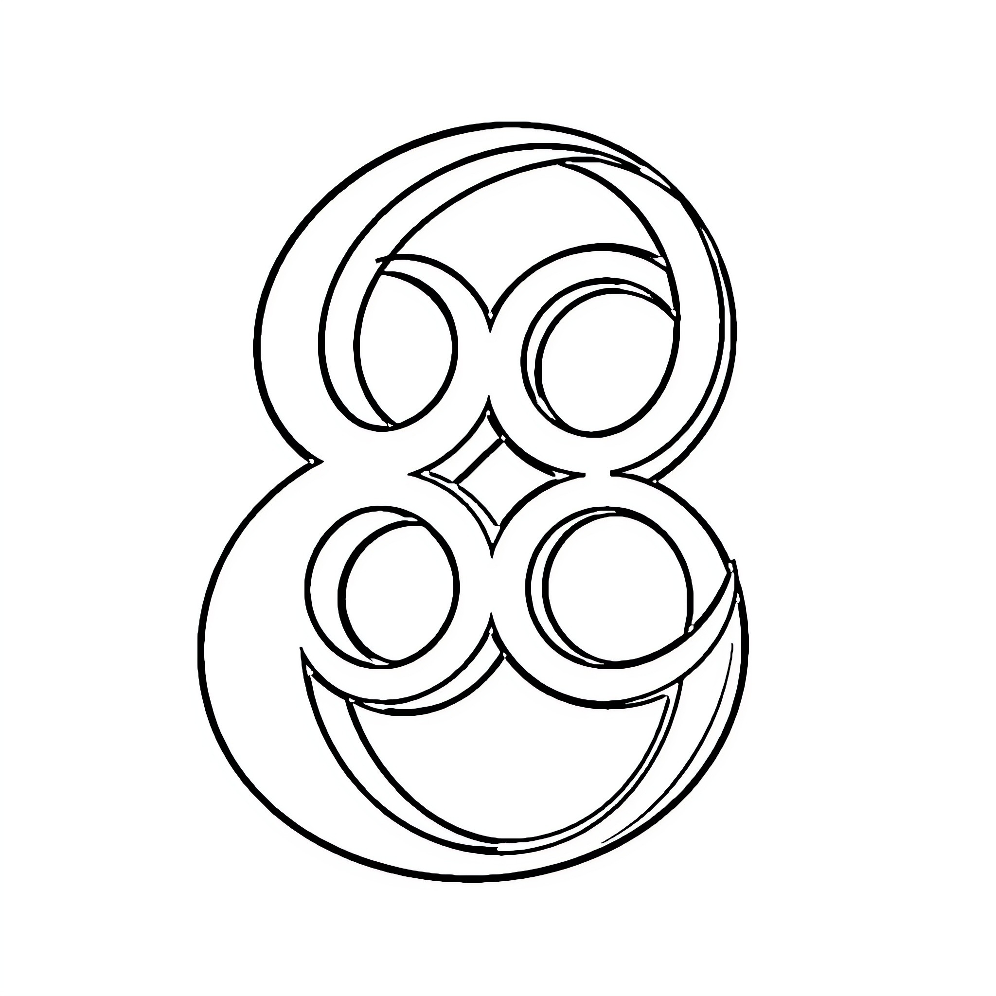 Logo of an abstract smiley face design Coloring Page (free black-and-white line drawing printable PDF for all, from beginners to advanced learners, including children, teens, adults, and seniors)