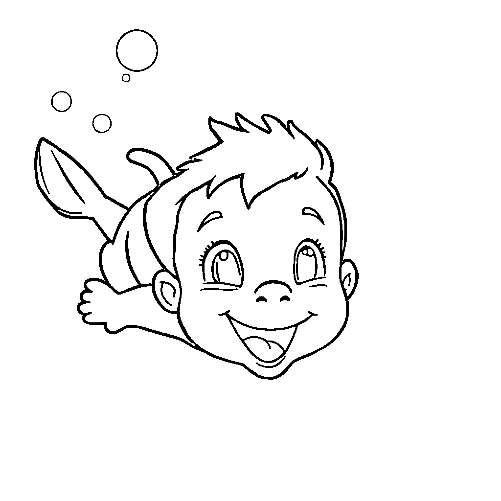 Luca enjoying playful bubbles Coloring Page (free black-and-white line drawing printable PDF for all, from beginners to advanced learners, including children, teens, adults, and seniors)