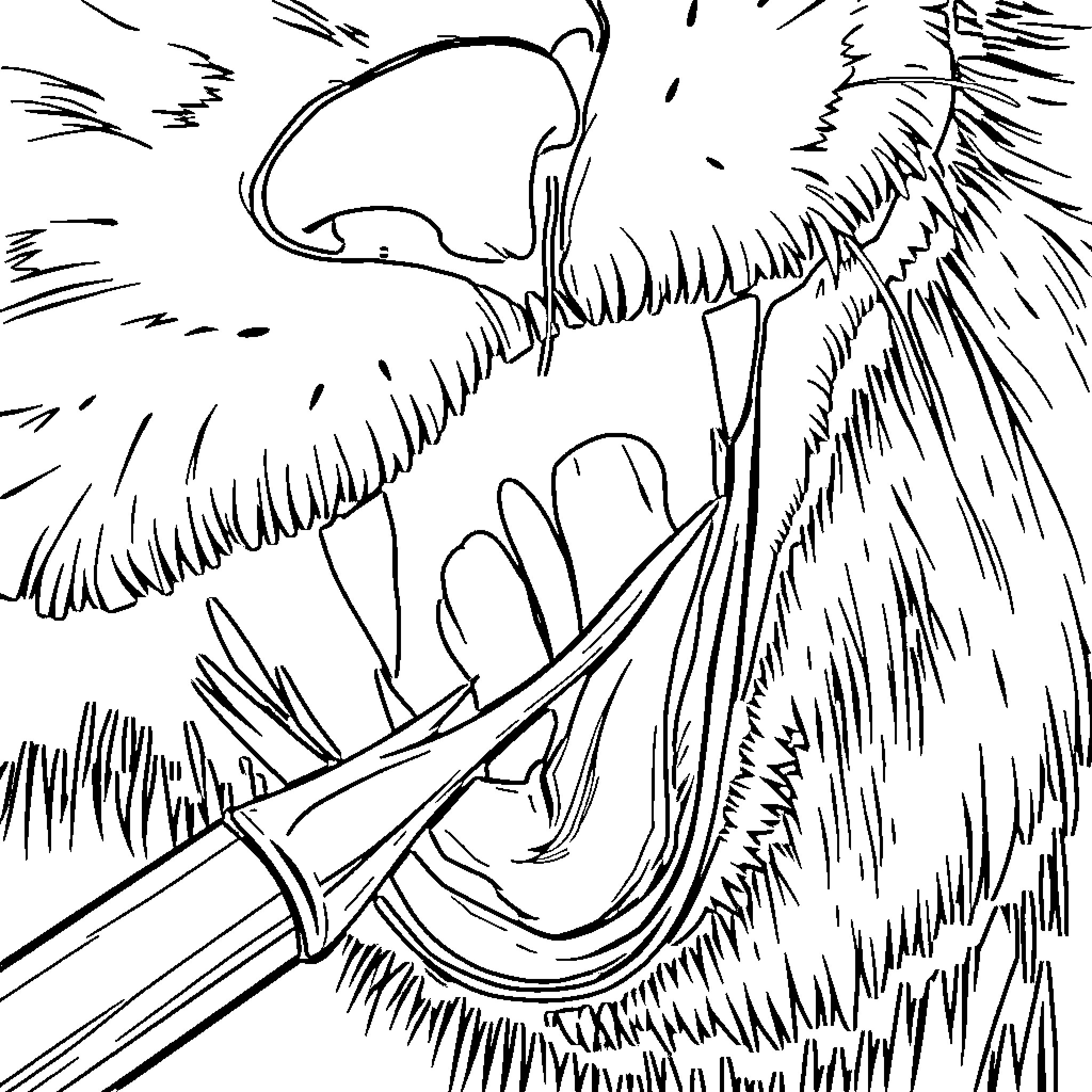 Bite of the Mushroom Kingdom Coloring Page (free black-and-white line drawing printable PDF for all, from beginners to advanced learners, including children, teens, adults, and seniors)