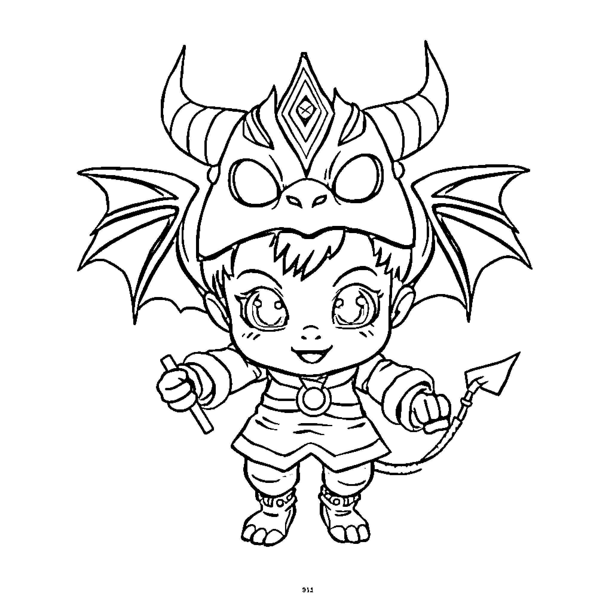 Kpop Character in Fantastical Costume Coloring Page (free black-and-white line drawing printable PDF for all, from beginners to advanced learners, including children, teens, adults, and seniors)