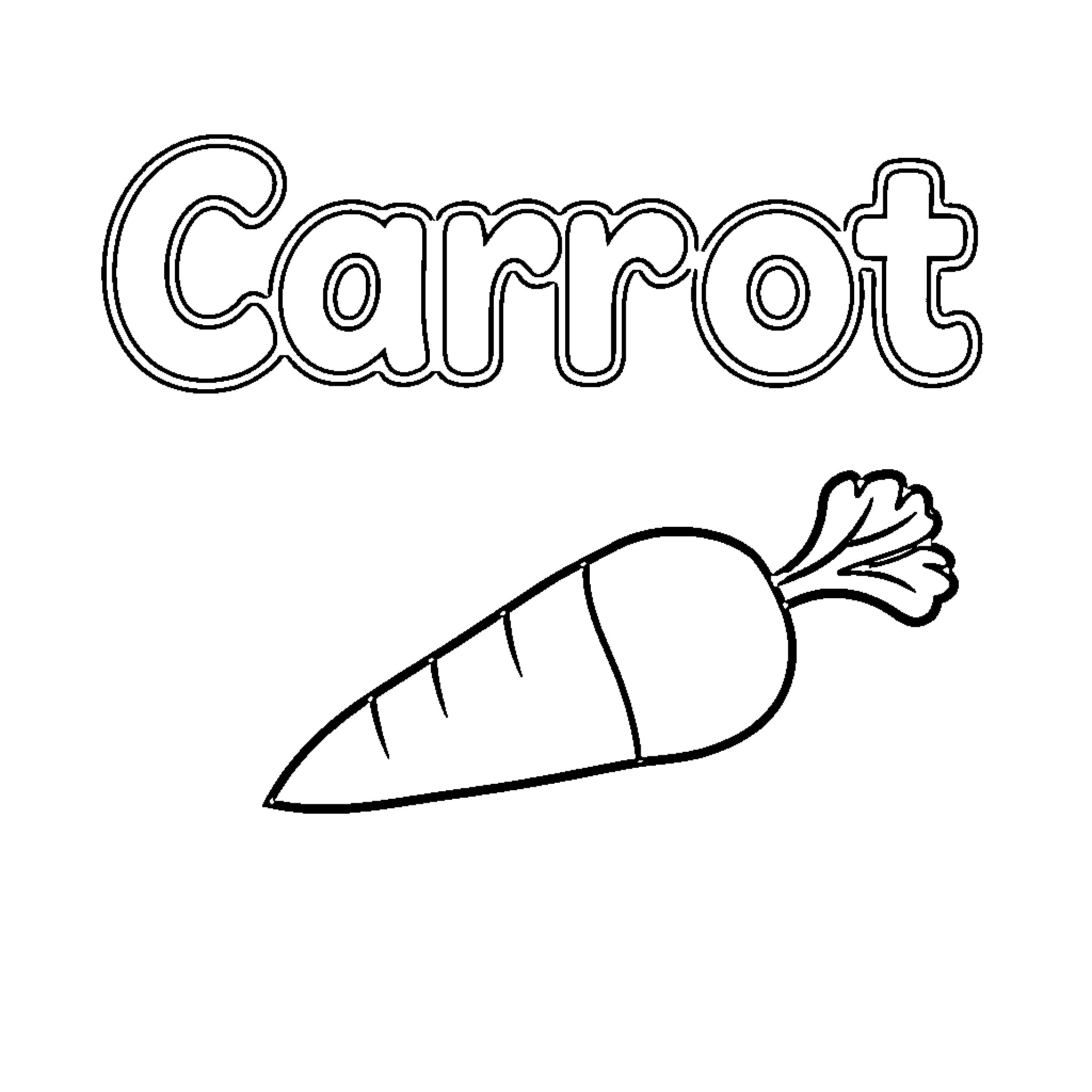 Carrot coloring page Coloring Page (free black-and-white line drawing printable PDF for all, from beginners to advanced learners, including children, teens, adults, and seniors)