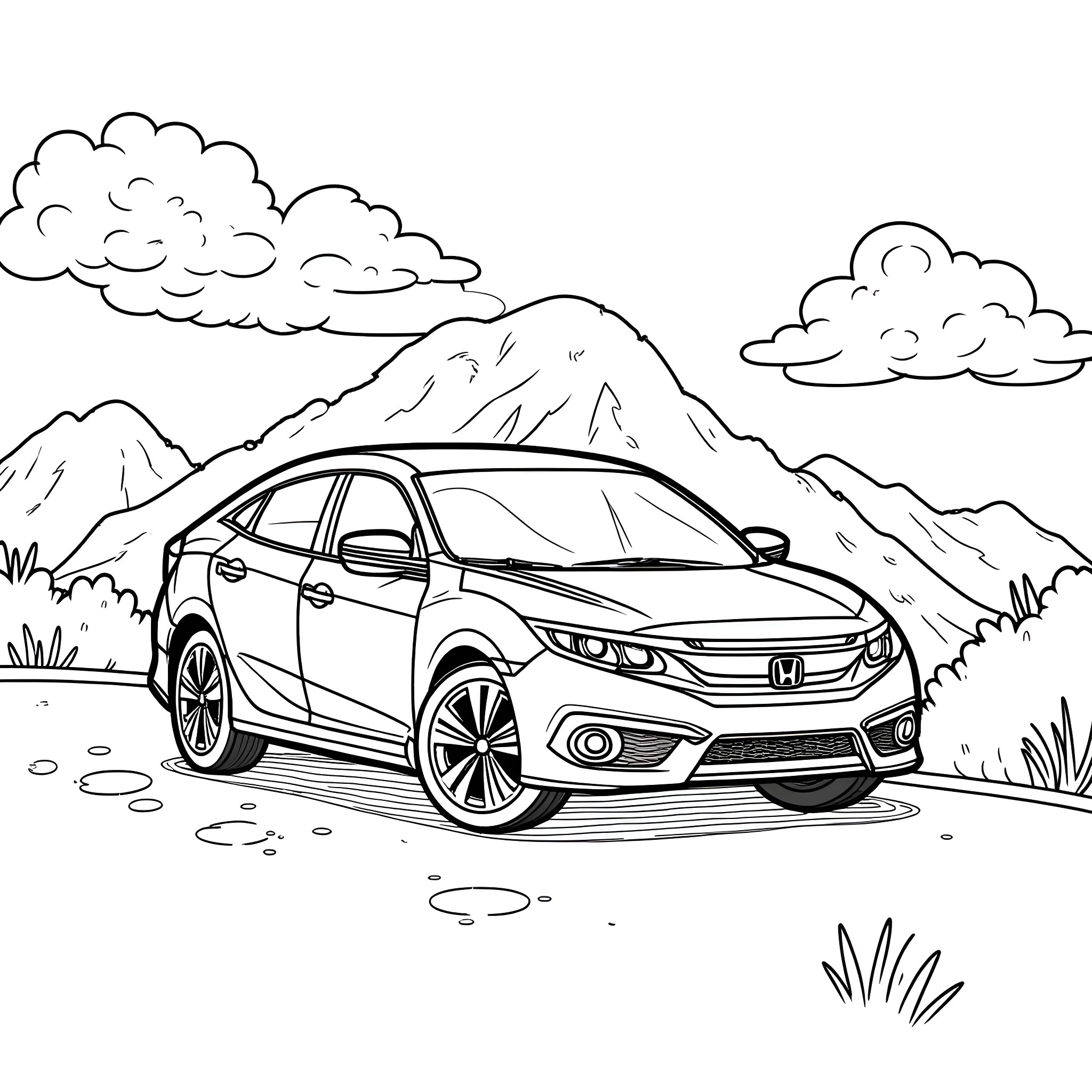 Printable Honda Civic Coloring Pages
