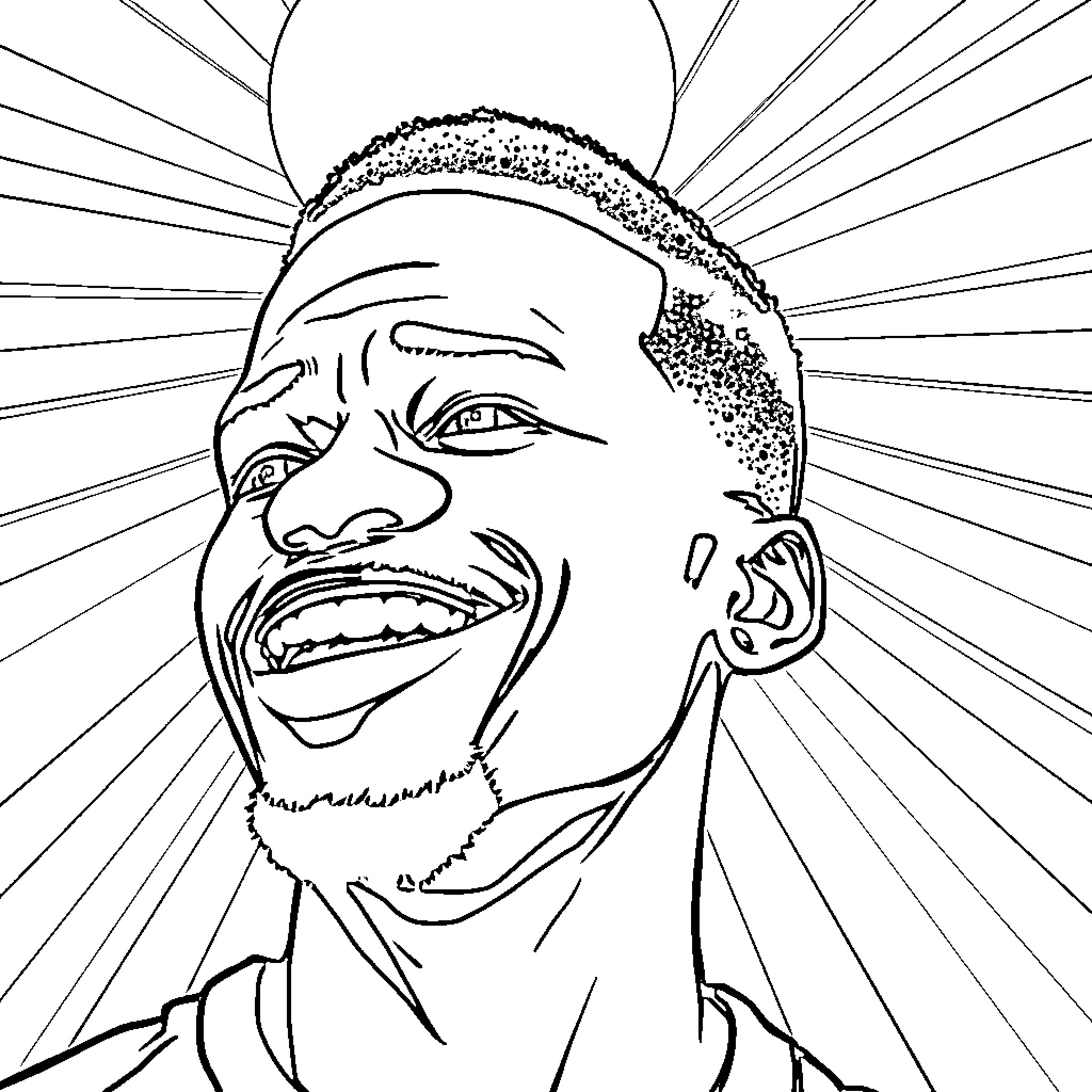 Mbappe's Animated Portrayal Coloring Page (free black-and-white line drawing printable PDF for all, from beginners to advanced learners, including children, teens, adults, and seniors)
