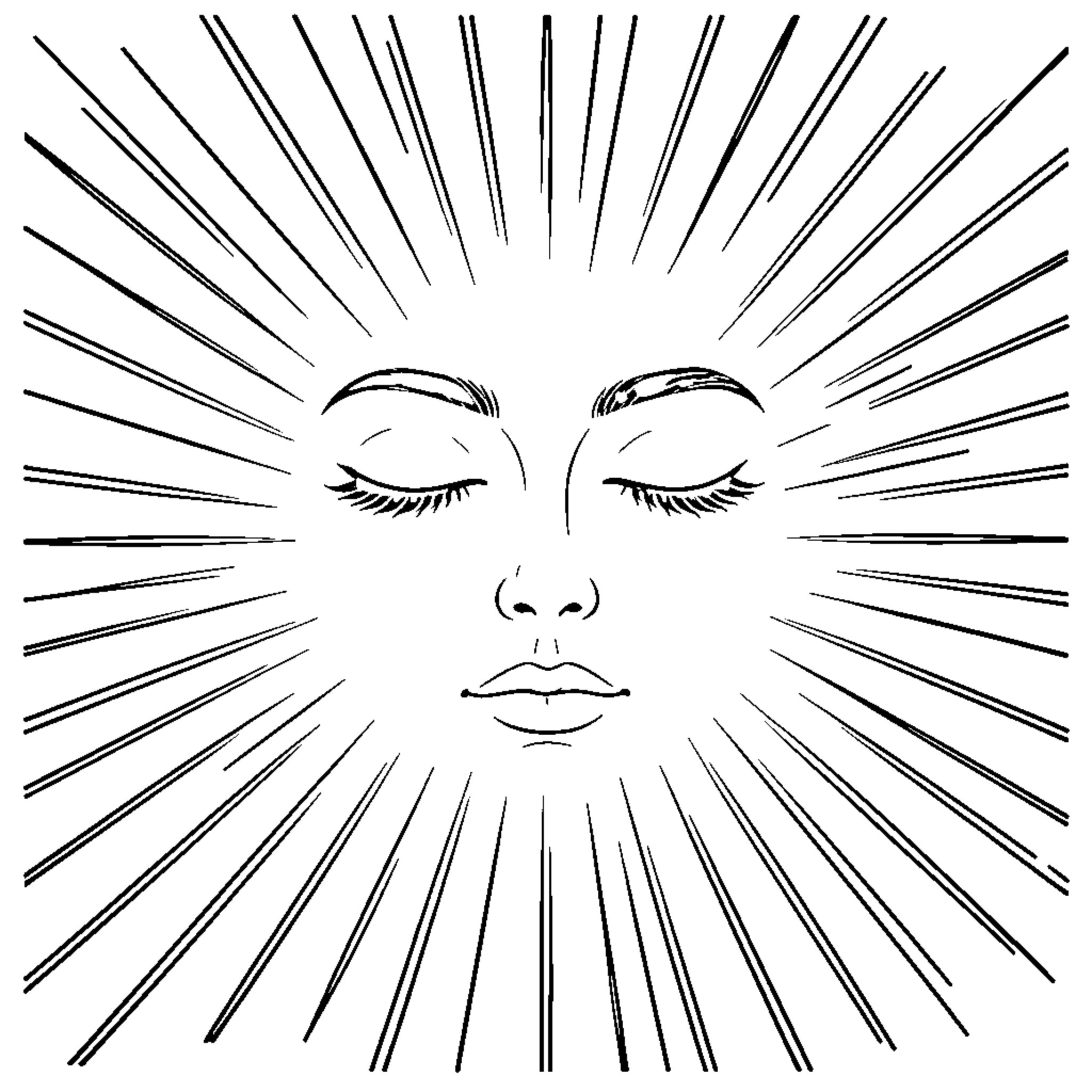 Eye of Enlightenment Coloring Page (free black-and-white line drawing printable PDF for all, from beginners to advanced learners, including children, teens, adults, and seniors)