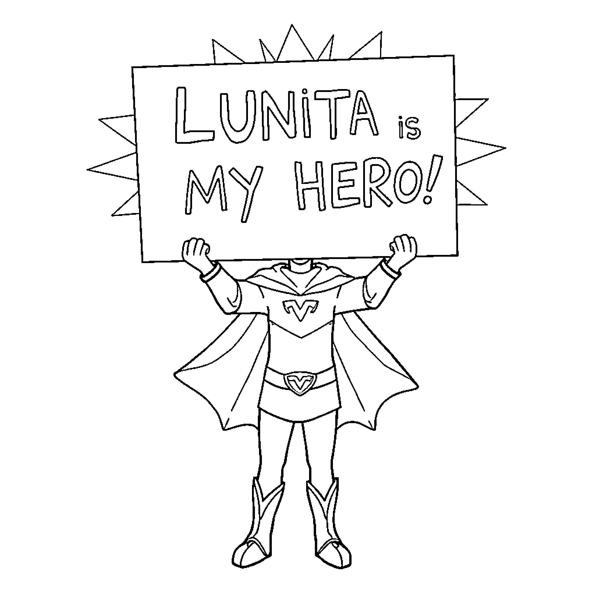 Owelette's heroic exclamation Coloring Page (free black-and-white line drawing printable PDF for all, from beginners to advanced learners, including children, teens, adults, and seniors)