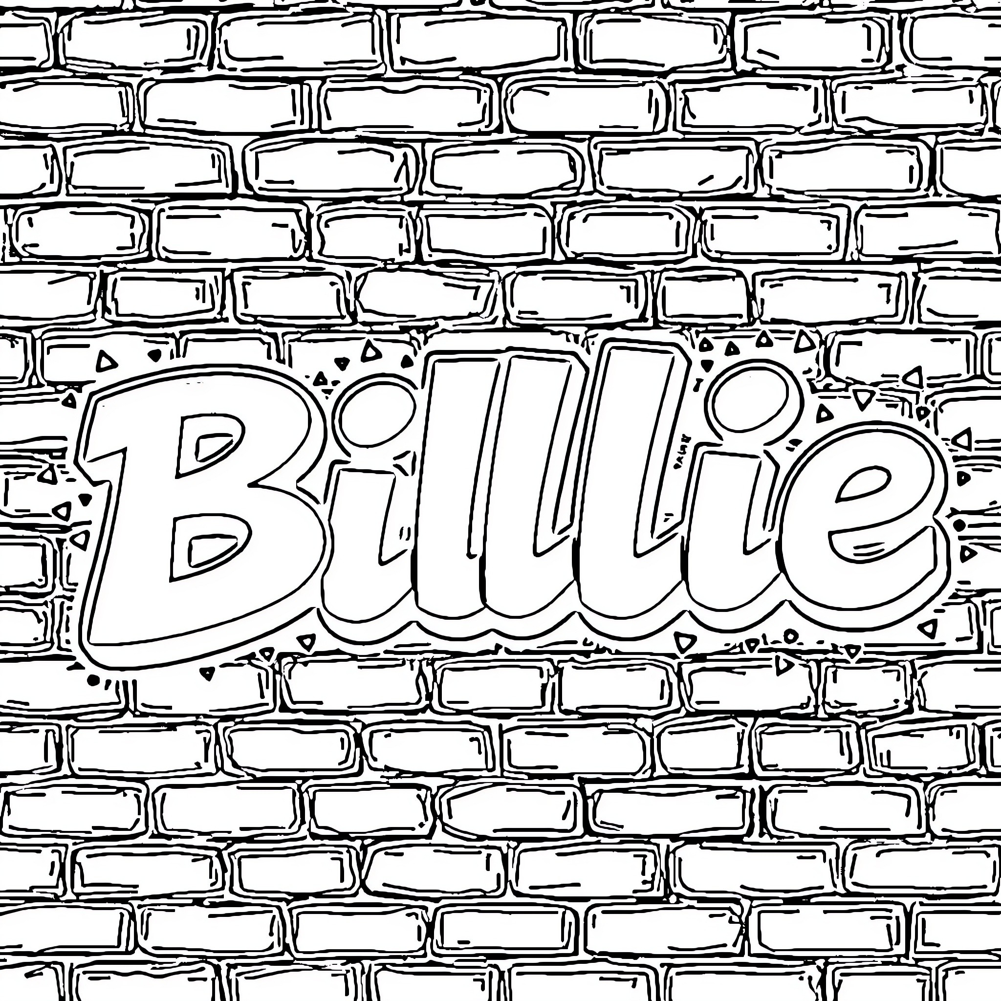 Billie's Playful Expression Coloring Page (free black-and-white line drawing printable PDF for all, from beginners to advanced learners, including children, teens, adults, and seniors)