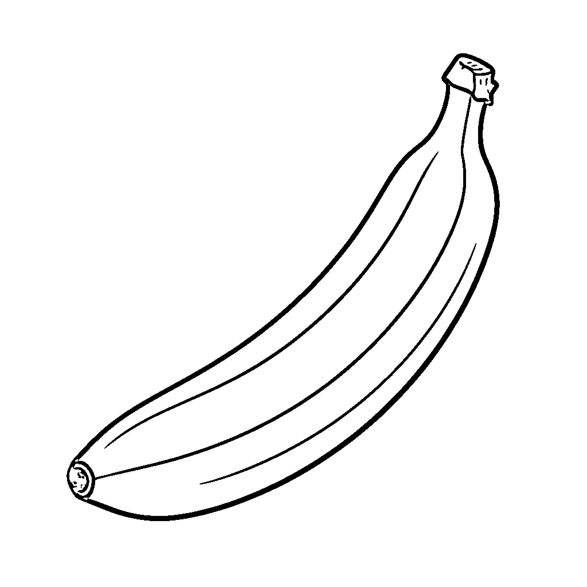 Banana shaped in an artistic manner Coloring Page (free black-and-white line drawing printable PDF for all, from beginners to advanced learners, including children, teens, adults, and seniors)