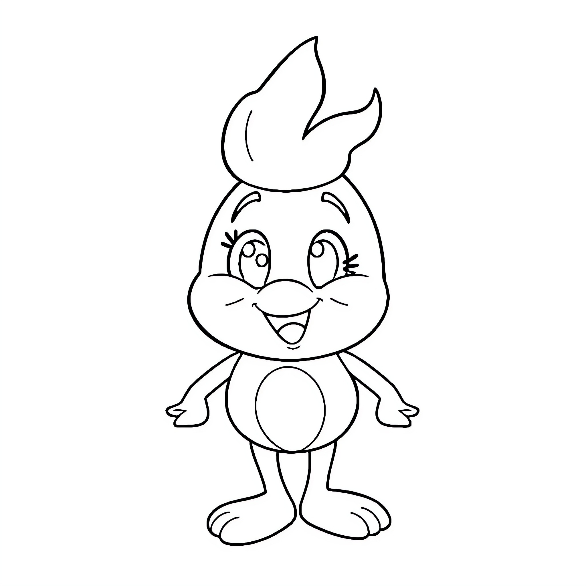 Sprunki's cheerful expression and pose Coloring Page (free black-and-white line drawing printable PDF for all, from beginners to advanced learners, including children, teens, adults, and seniors)