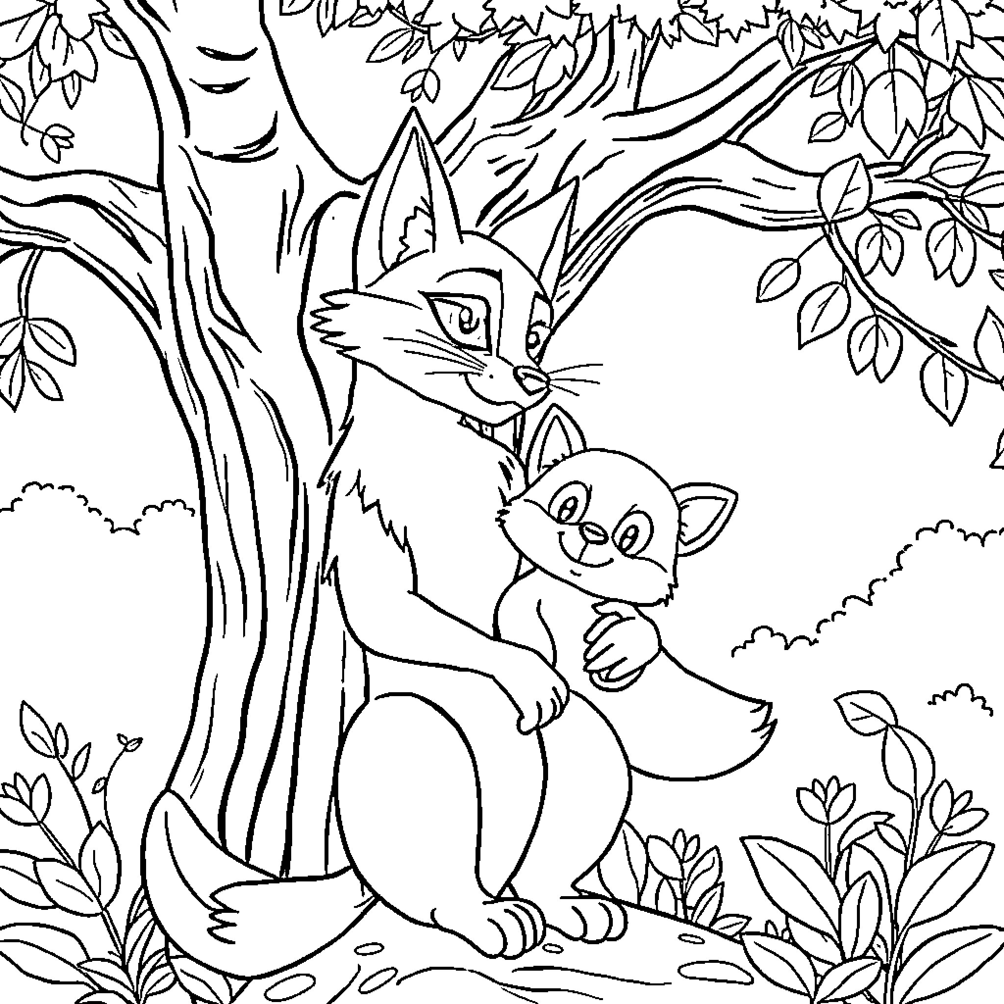 Zorro's adventure in the enchanted forest Coloring Page (free black-and-white line drawing printable PDF for all, from beginners to advanced learners, including children, teens, adults, and seniors)