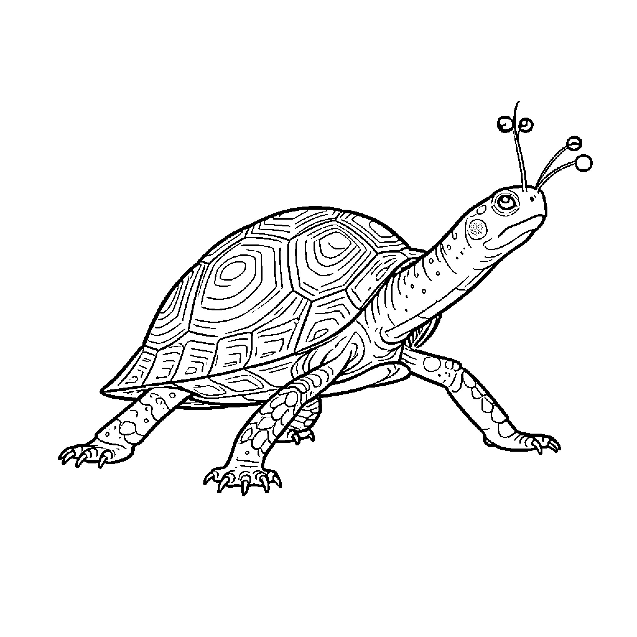 Slim Limule walking with a curious expression Coloring Page (free black-and-white line drawing printable PDF for all, from beginners to advanced learners, including children, teens, adults, and seniors)