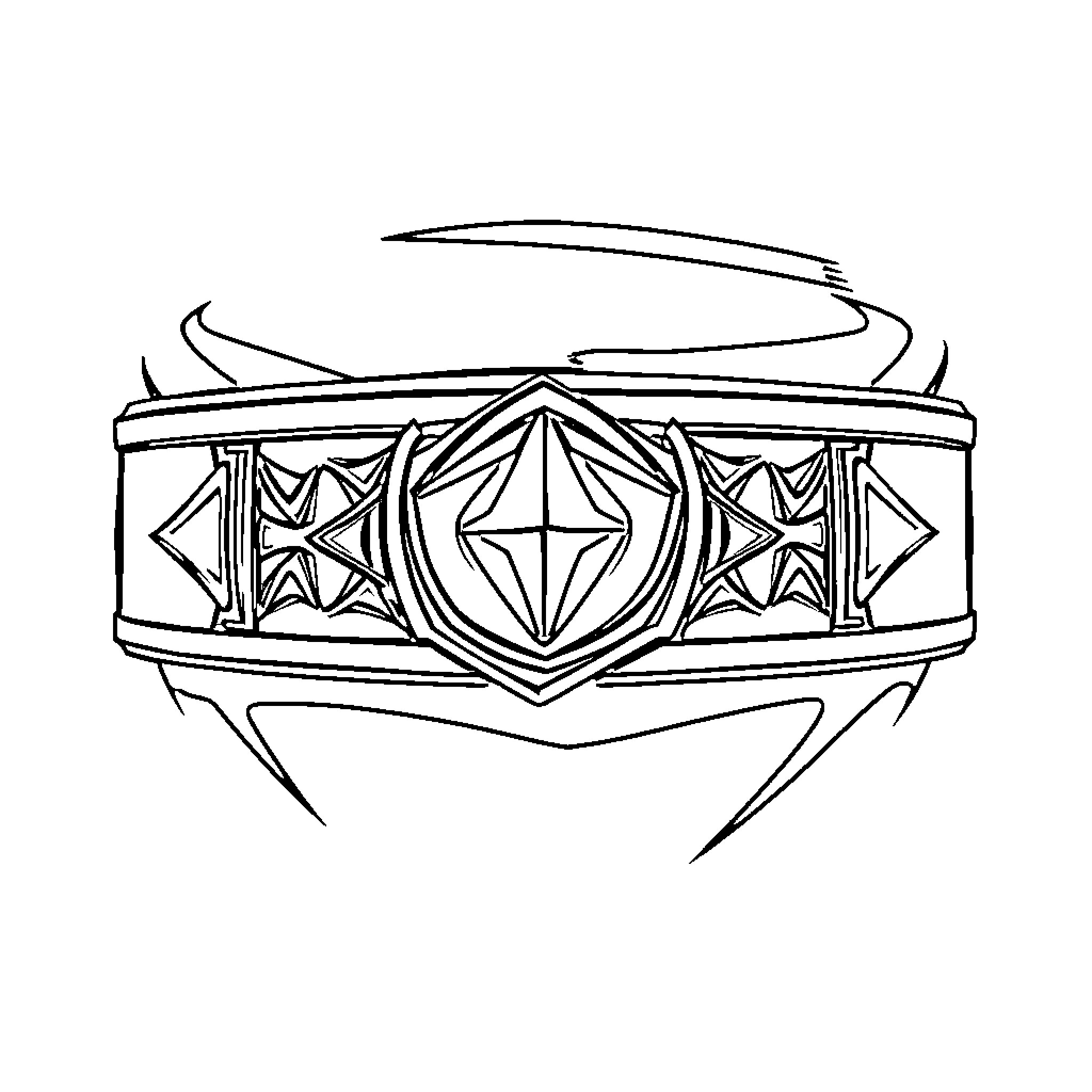 Yellow Ranger's Iconic Helmet Design Coloring Page (free black-and-white line drawing printable PDF for all, from beginners to advanced learners, including children, teens, adults, and seniors)