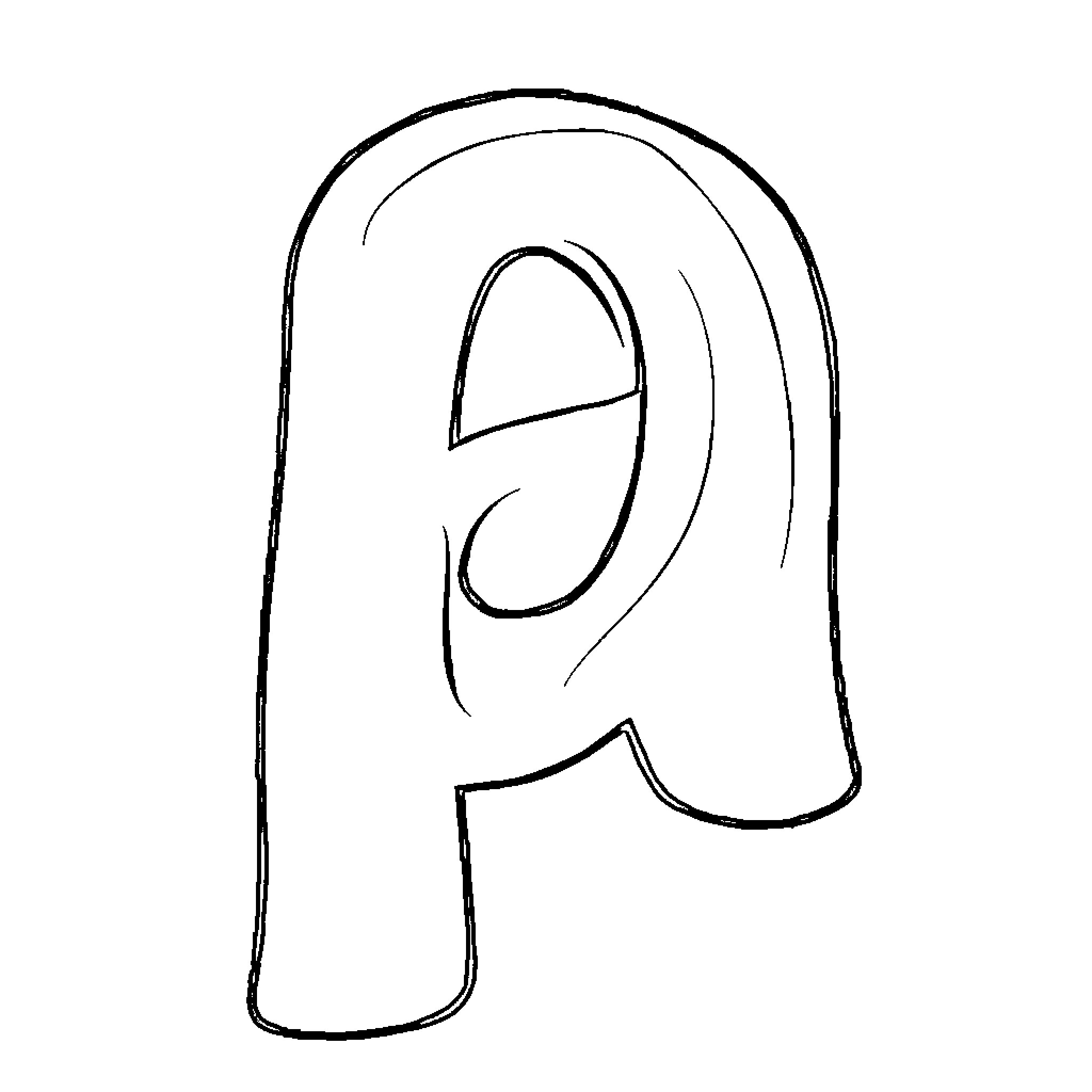 Letter A with artistic abstract design Coloring Page (free black-and-white line drawing printable PDF for all, from beginners to advanced learners, including children, teens, adults, and seniors)