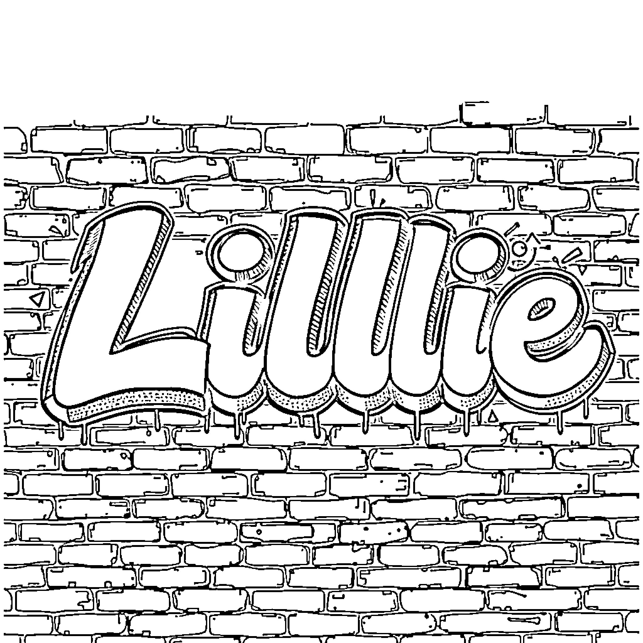 Lillie's Graffiti Wall Artwork Coloring Page (free black-and-white line drawing printable PDF for all, from beginners to advanced learners, including children, teens, adults, and seniors)