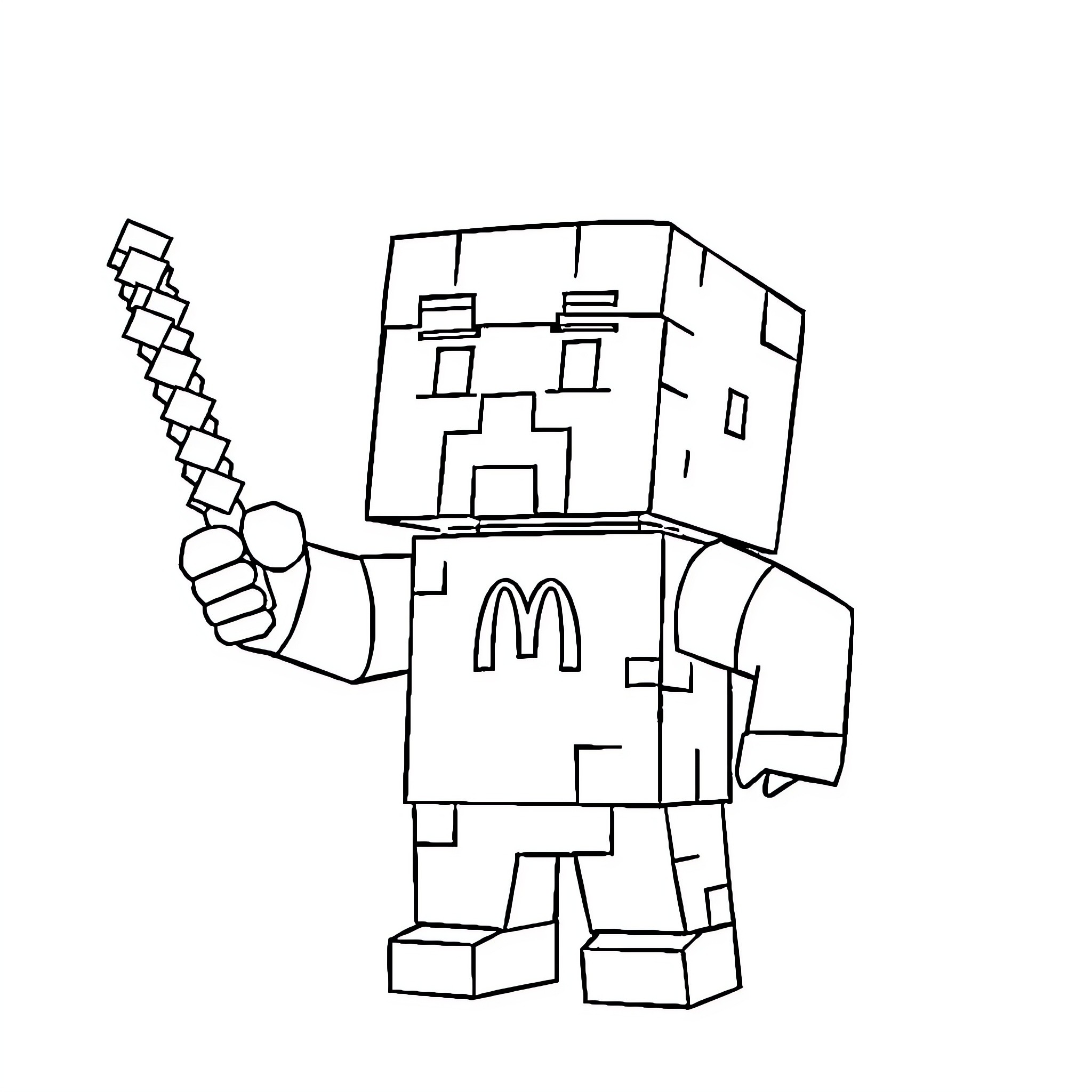 Evoker holding a lightning bolt Coloring Page (free black-and-white line drawing printable PDF for all, from beginners to advanced learners, including children, teens, adults, and seniors)