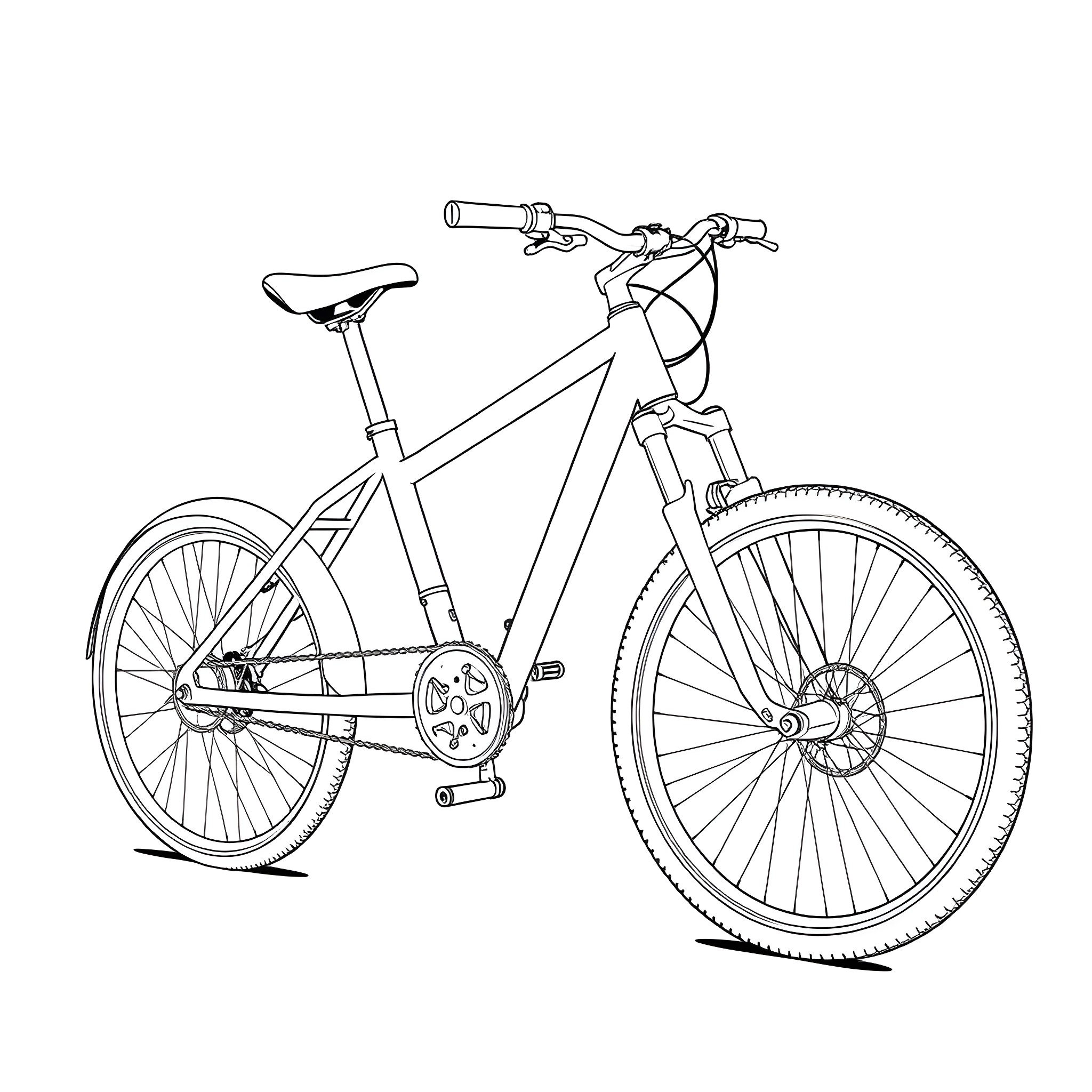 TerraTrike model of an urban commuter bicycle Coloring Page (free black-and-white line drawing printable PDF for all, from beginners to advanced learners, including children, teens, adults, and seniors)