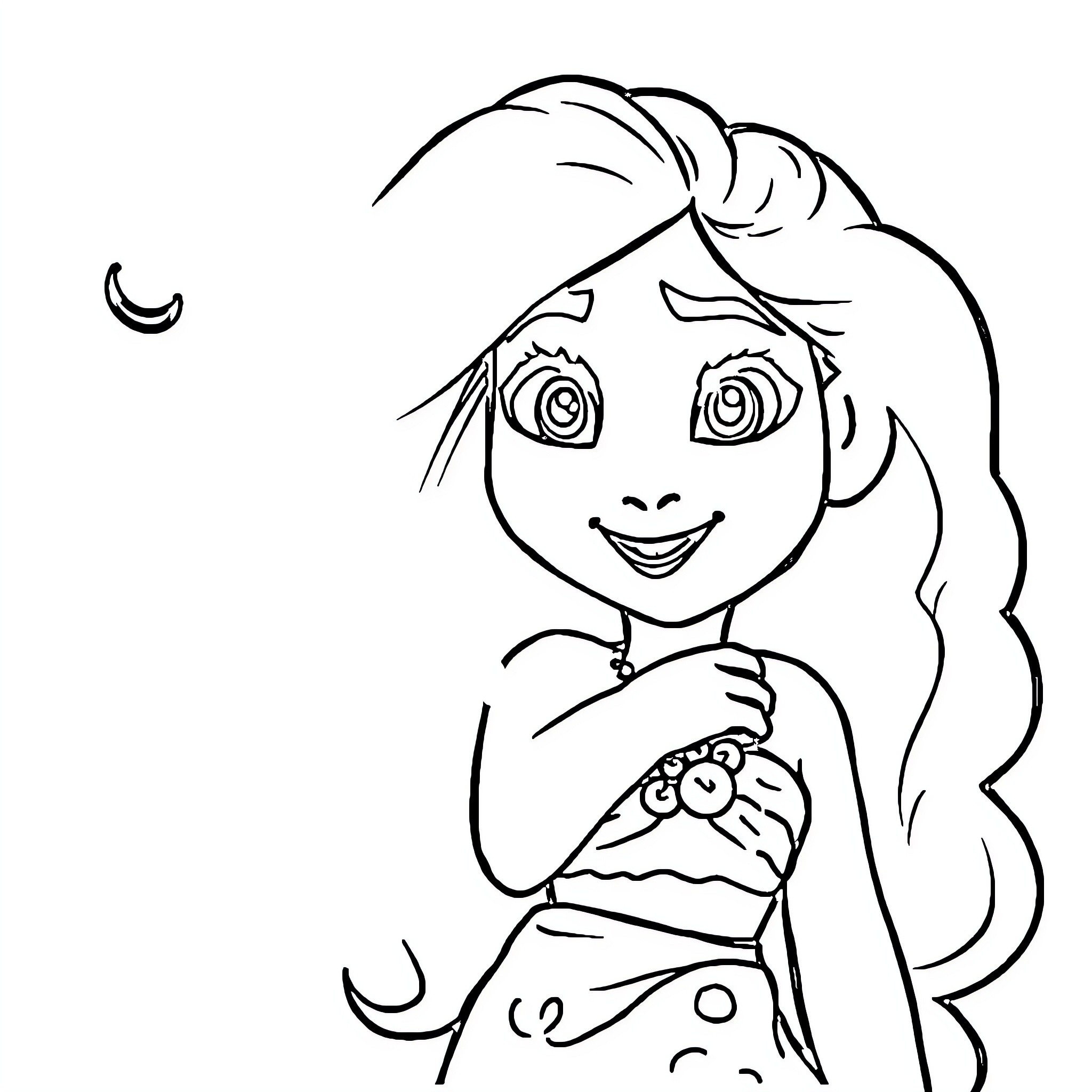 Moana exploring the ocean with joy and wonder Coloring Page (free black-and-white line drawing printable PDF for all, from beginners to advanced learners, including children, teens, adults, and seniors)