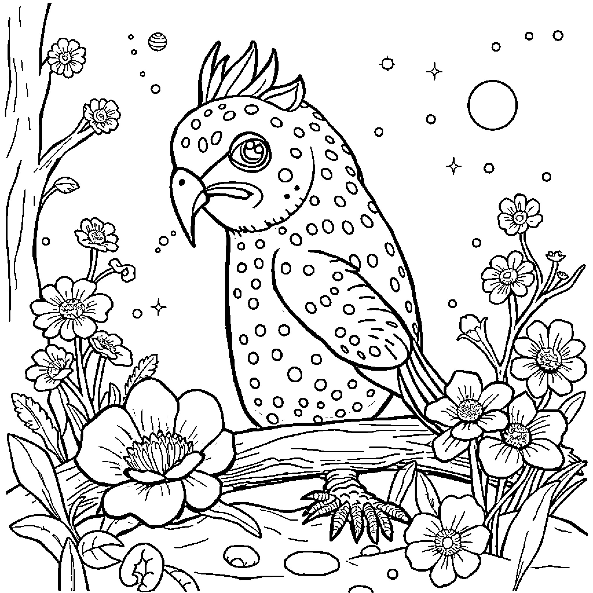 Egg decorating with nature's patterns Coloring Page (free black-and-white line drawing printable PDF for all, from beginners to advanced learners, including children, teens, adults, and seniors)