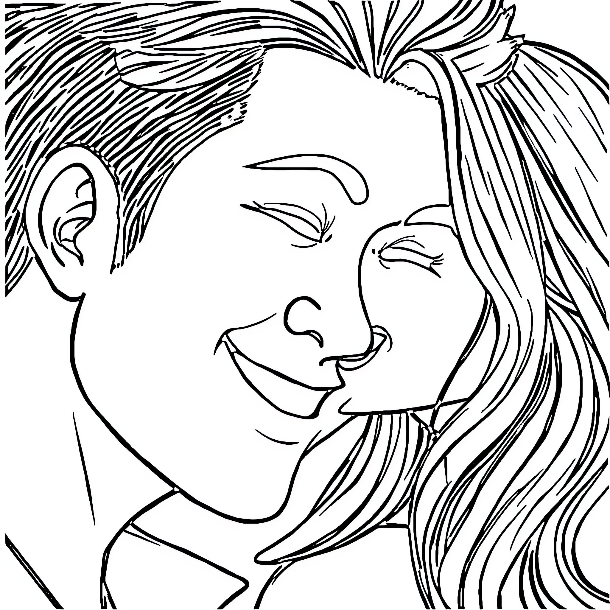 Gojo's Serene Expression Coloring Page (free black-and-white line drawing printable PDF for all, from beginners to advanced learners, including children, teens, adults, and seniors)