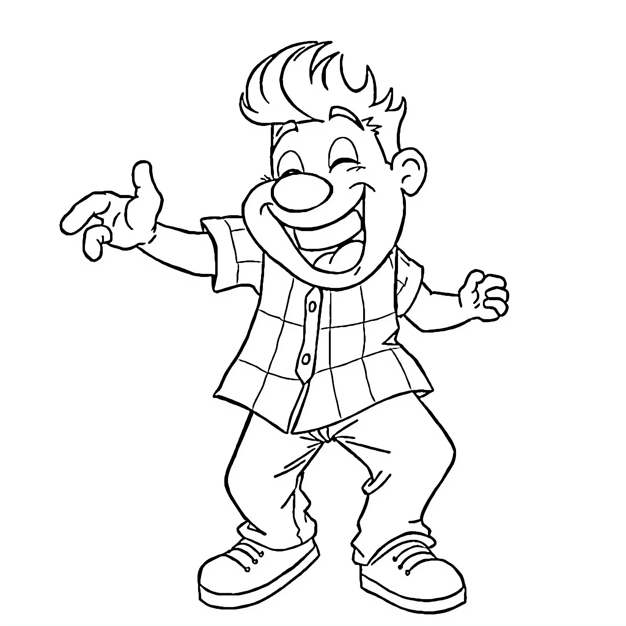MrBeast giving a cheerful thumbs up Coloring Page (free black-and-white line drawing printable PDF for all, from beginners to advanced learners, including children, teens, adults, and seniors)