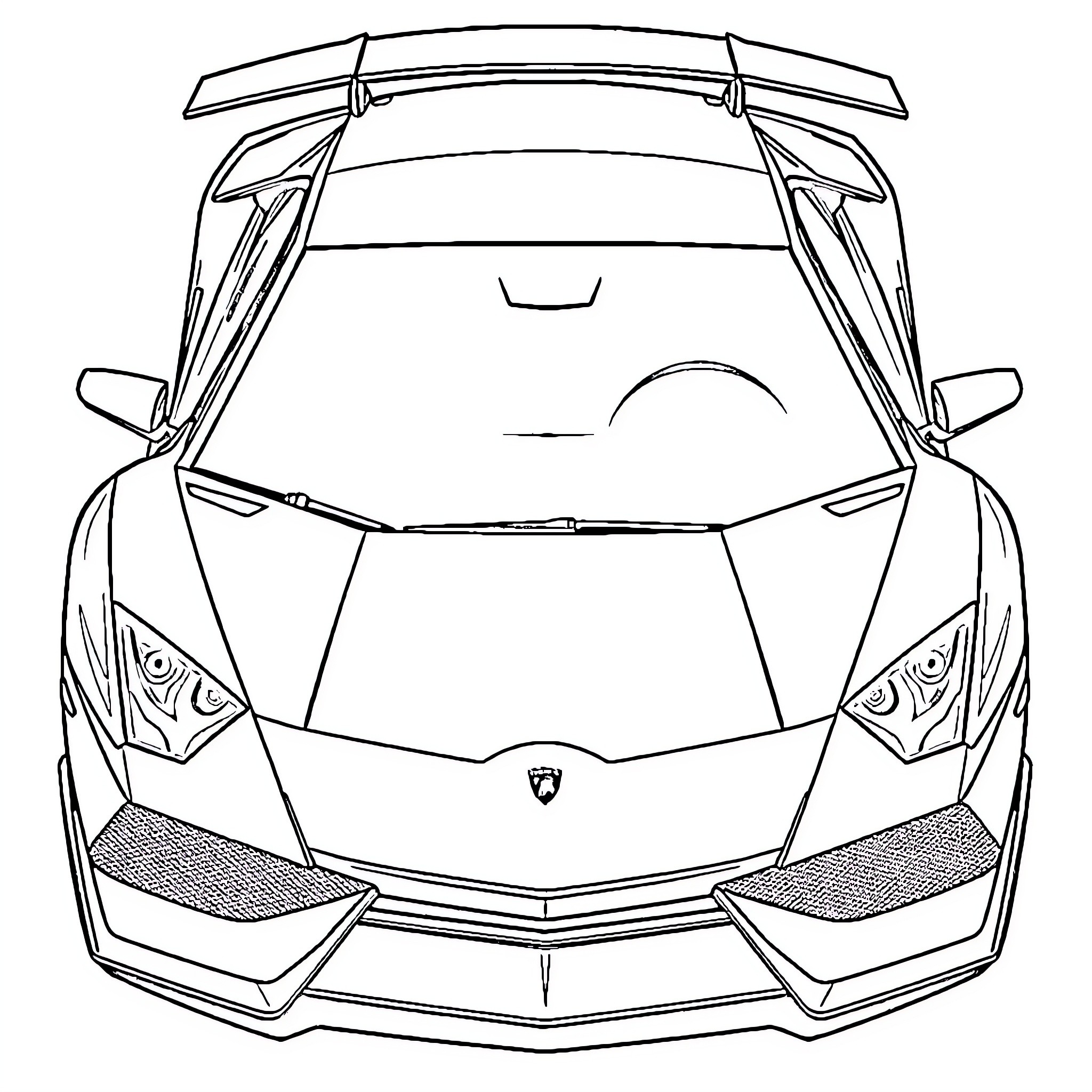 Lamborghini sports car with stylish design Coloring Page (free black-and-white line drawing printable PDF for all, from beginners to advanced learners, including children, teens, adults, and seniors)