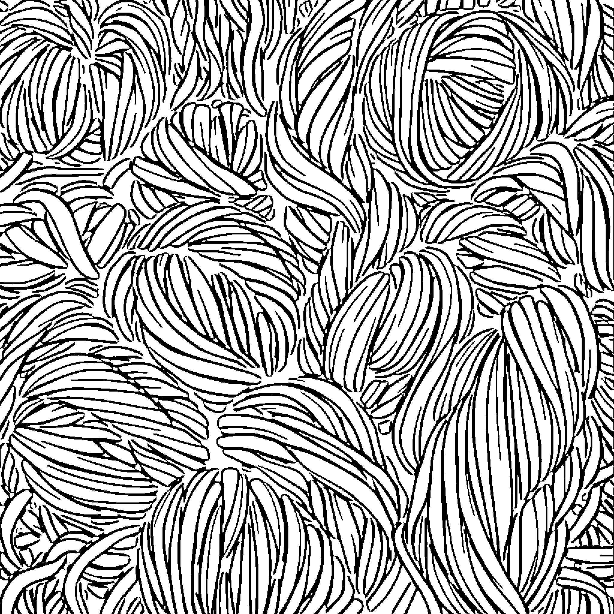 Yarn Entanglement Coloring Page (free black-and-white line drawing printable PDF for all, from beginners to advanced learners, including children, teens, adults, and seniors)