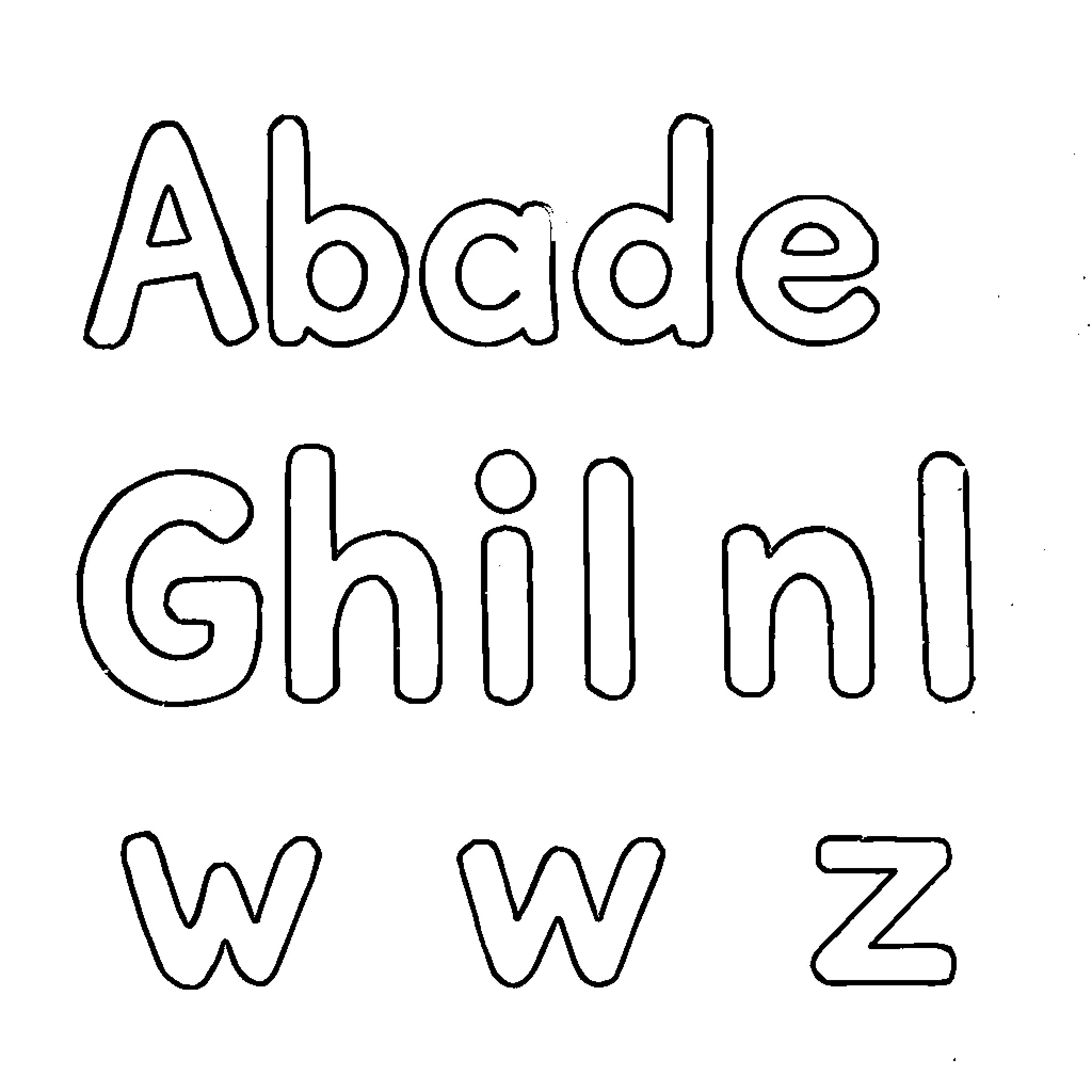 Alphabet letters with varying shapes and designs Coloring Page (free black-and-white line drawing printable PDF for all, from beginners to advanced learners, including children, teens, adults, and seniors)