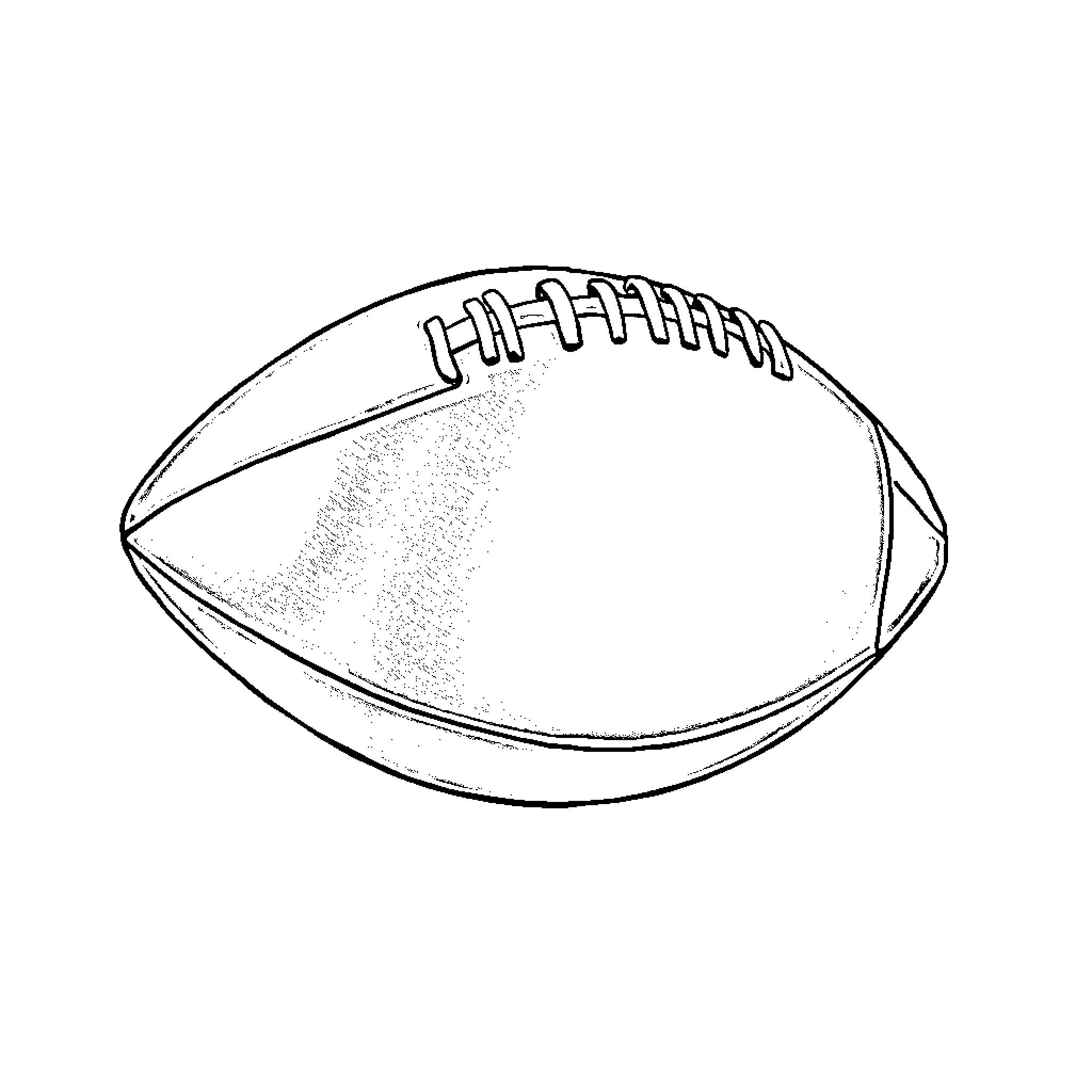 Football with simple outline Coloring Page (free black-and-white line drawing printable PDF for all, from beginners to advanced learners, including children, teens, adults, and seniors)