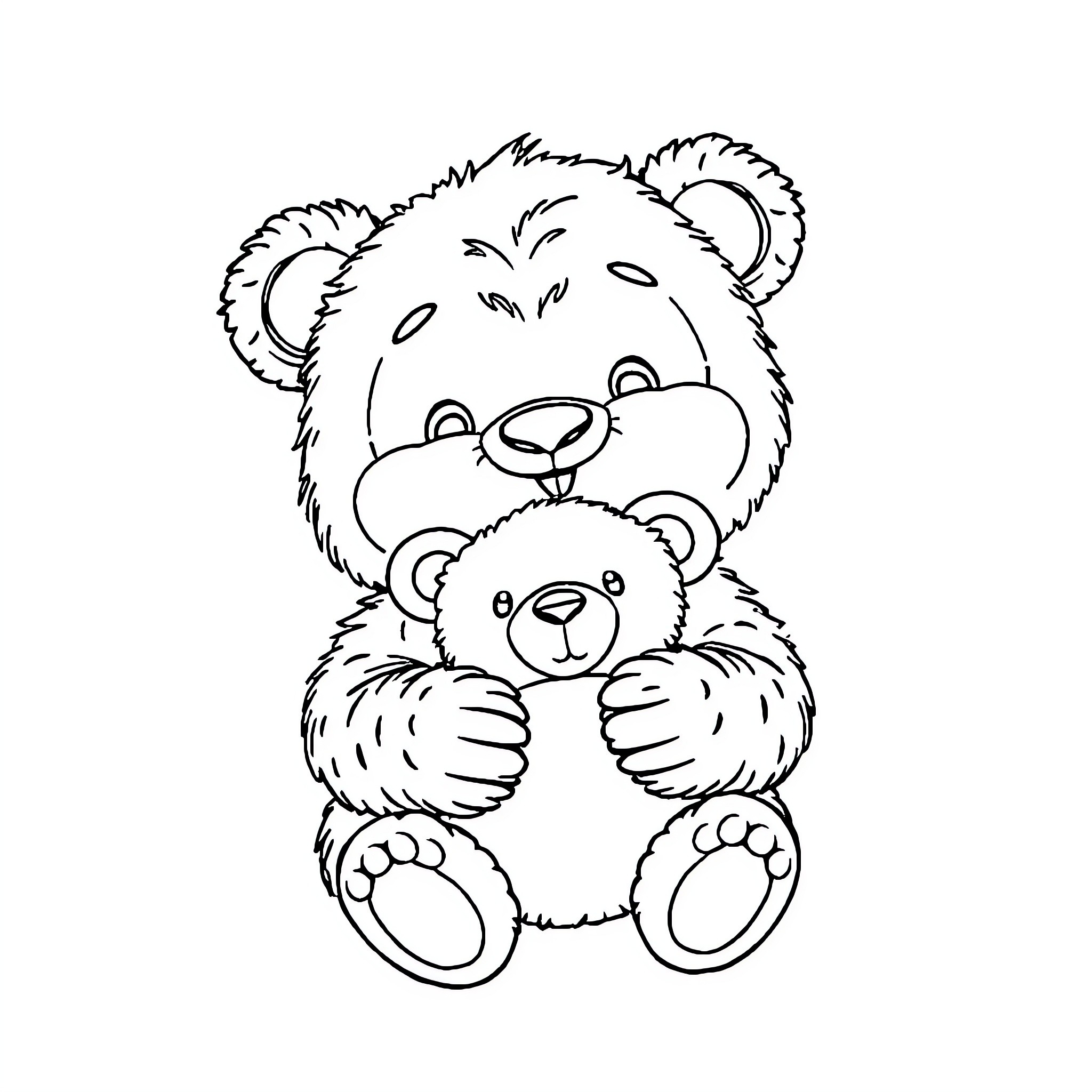 Labubu's Cozy Embrace Coloring Page (free black-and-white line drawing printable PDF for all, from beginners to advanced learners, including children, teens, adults, and seniors)