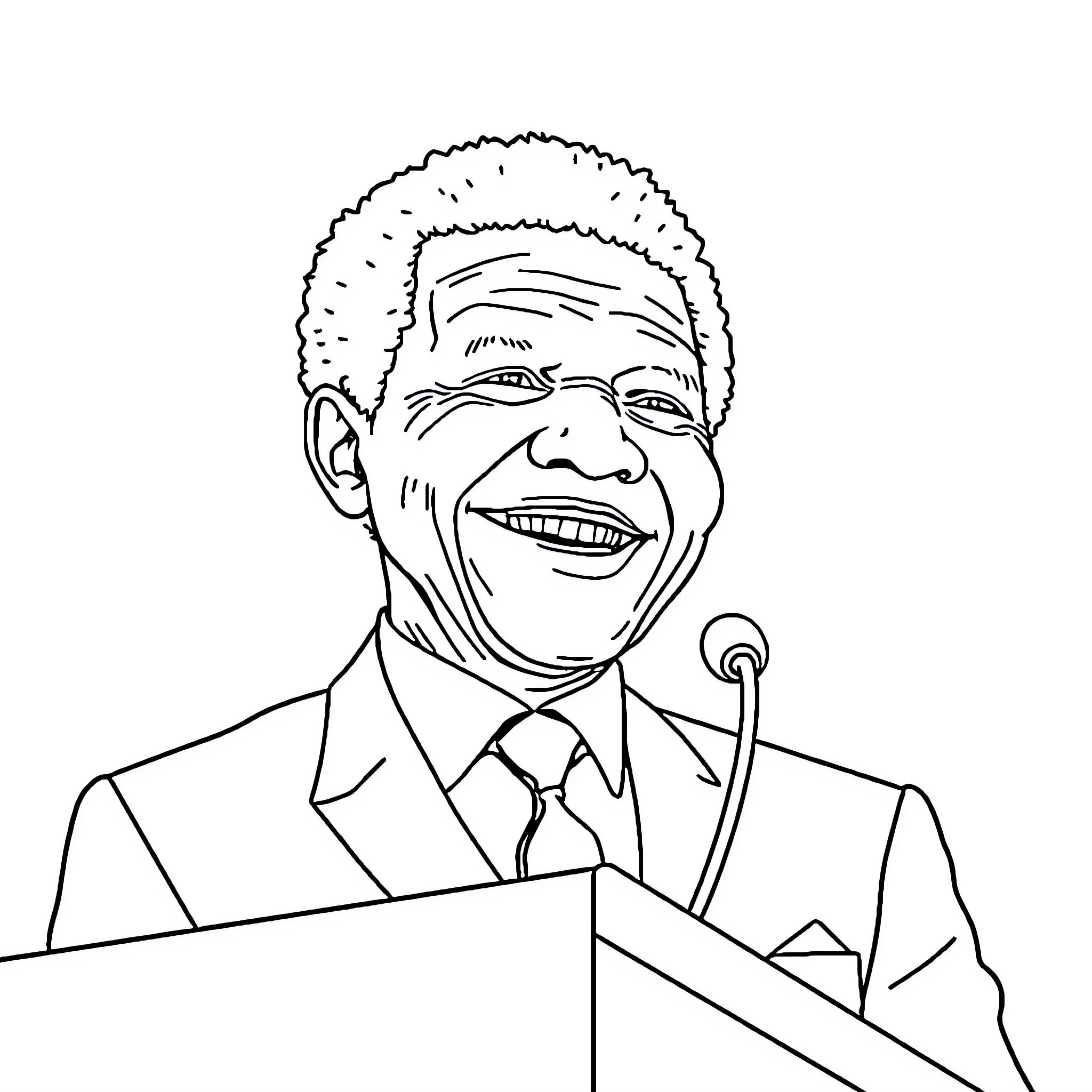 Mandala of an inspiring public figure giving a speech Coloring Page (free black-and-white line drawing printable PDF for all, from beginners to advanced learners, including children, teens, adults, and seniors)