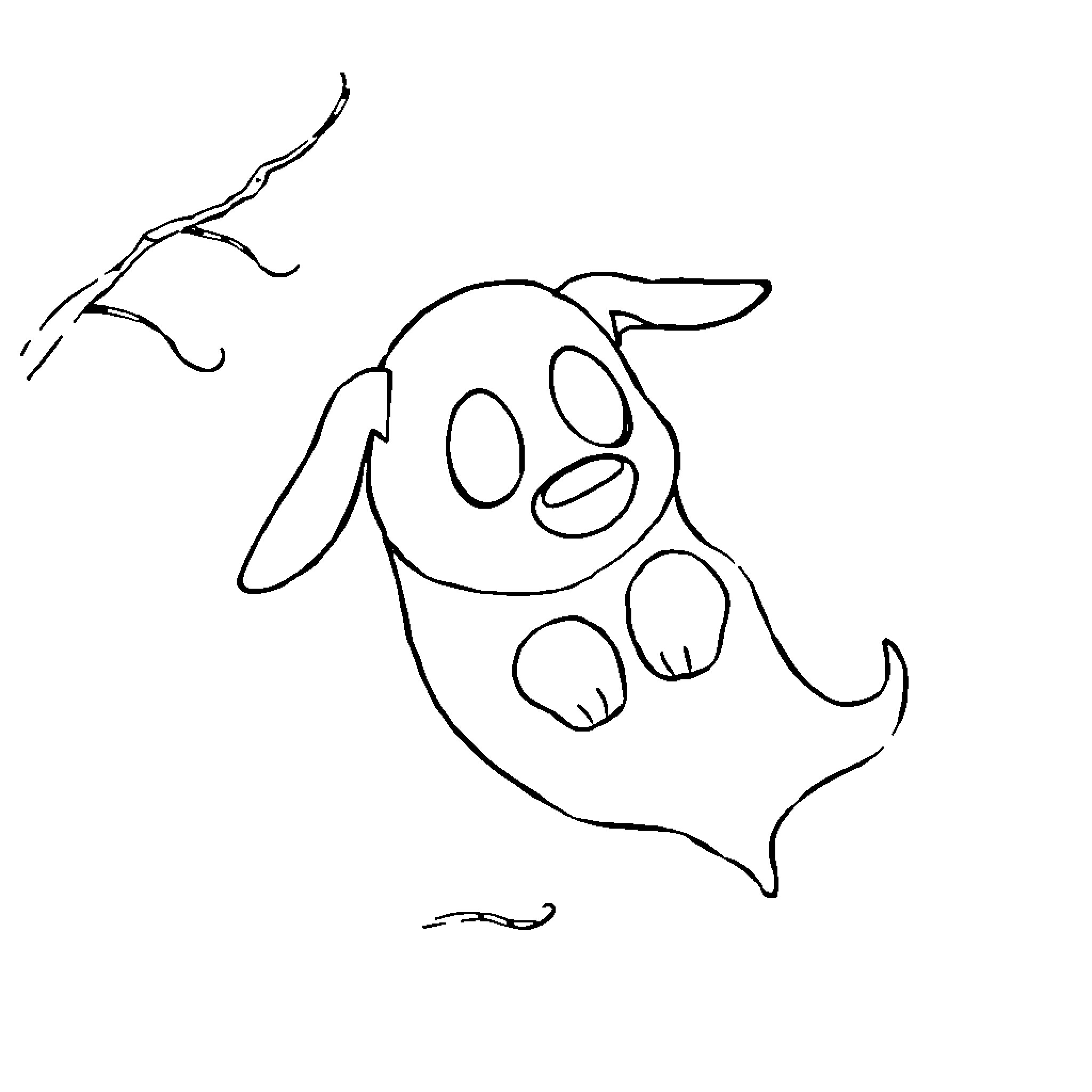 Zero Whimsical Rabbit Sketch Coloring Page (free black-and-white line drawing printable PDF for all, from beginners to advanced learners, including children, teens, adults, and seniors)