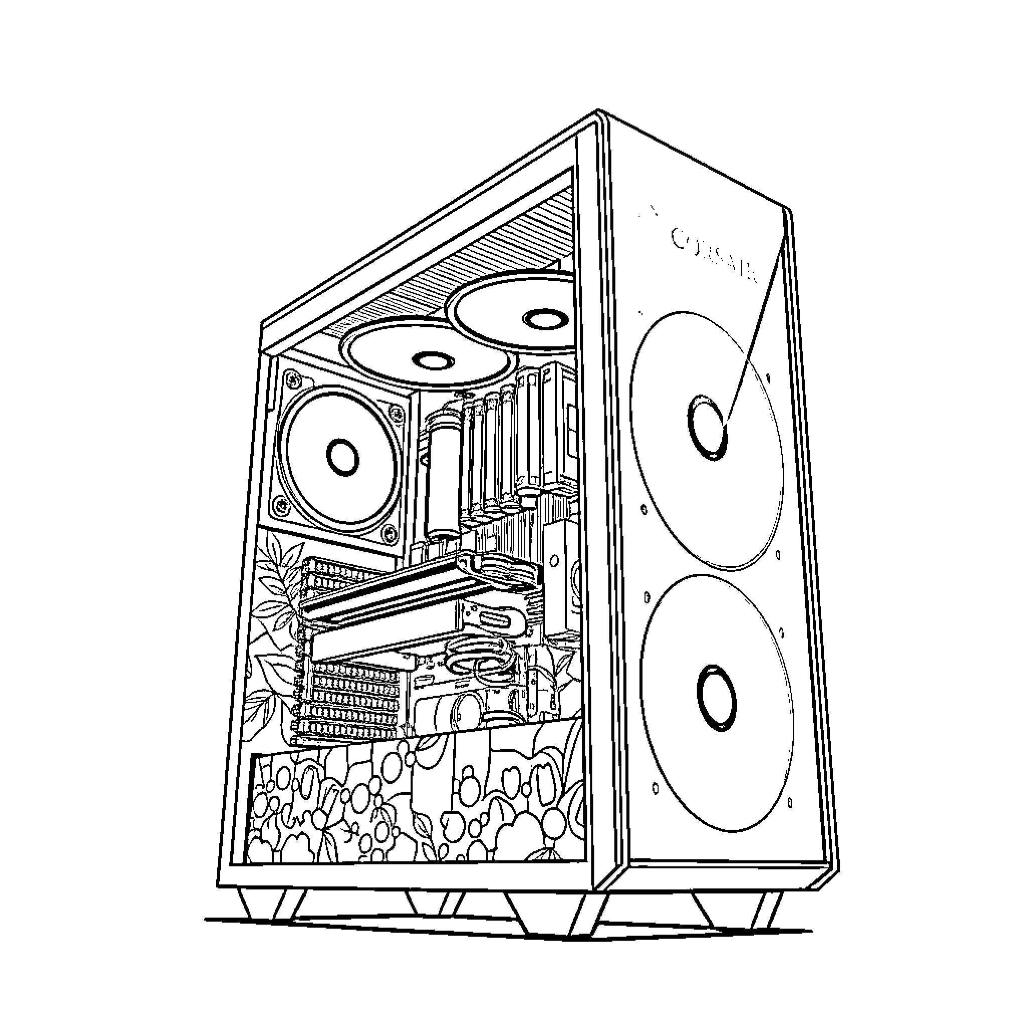 Juice Wrld's Powerful Music Production Setup Coloring Page (free black-and-white line drawing printable PDF for all, from beginners to advanced learners, including children, teens, adults, and seniors)