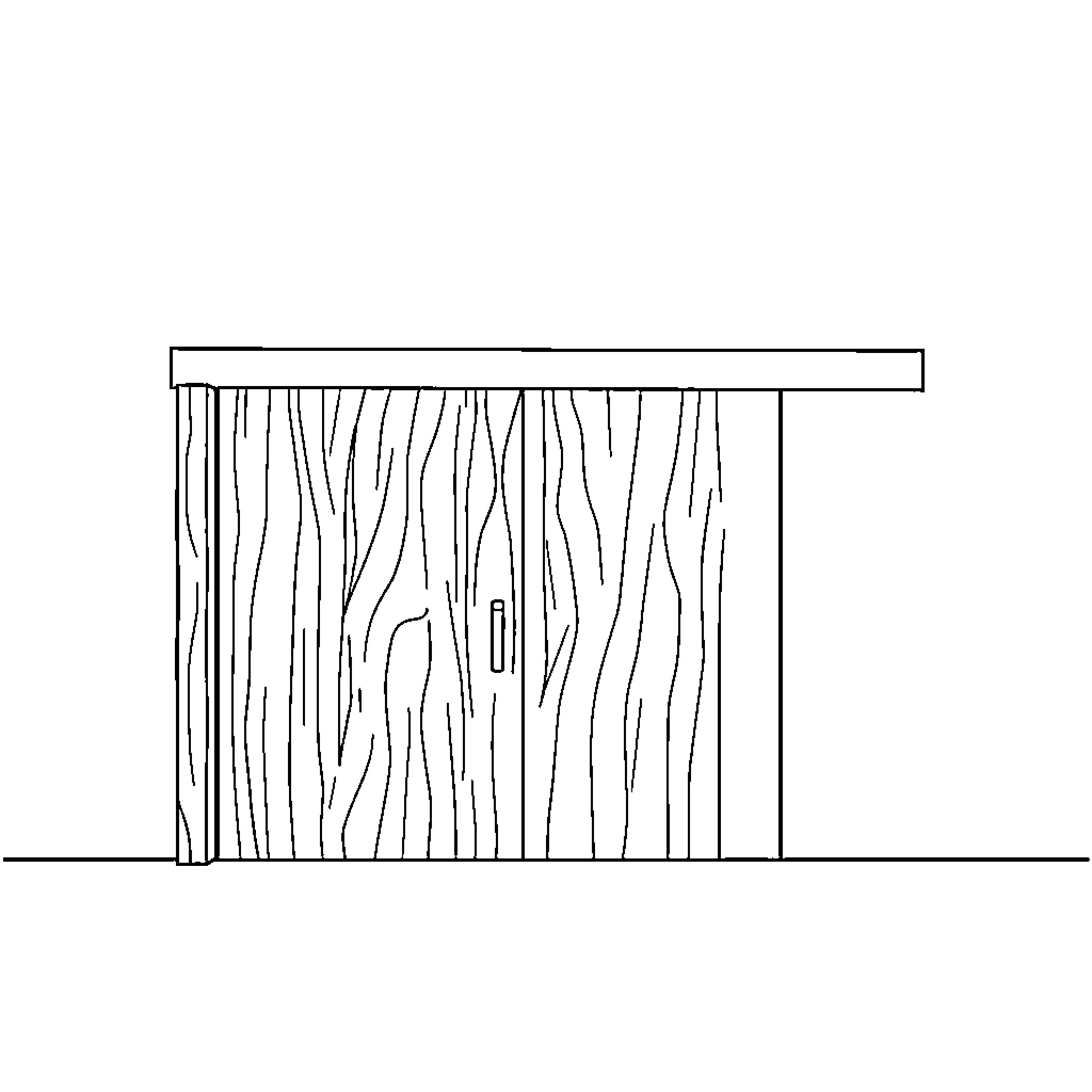 Sliding Door with Wooden Panels Coloring Page (free black-and-white line drawing printable PDF for all, from beginners to advanced learners, including children, teens, adults, and seniors)
