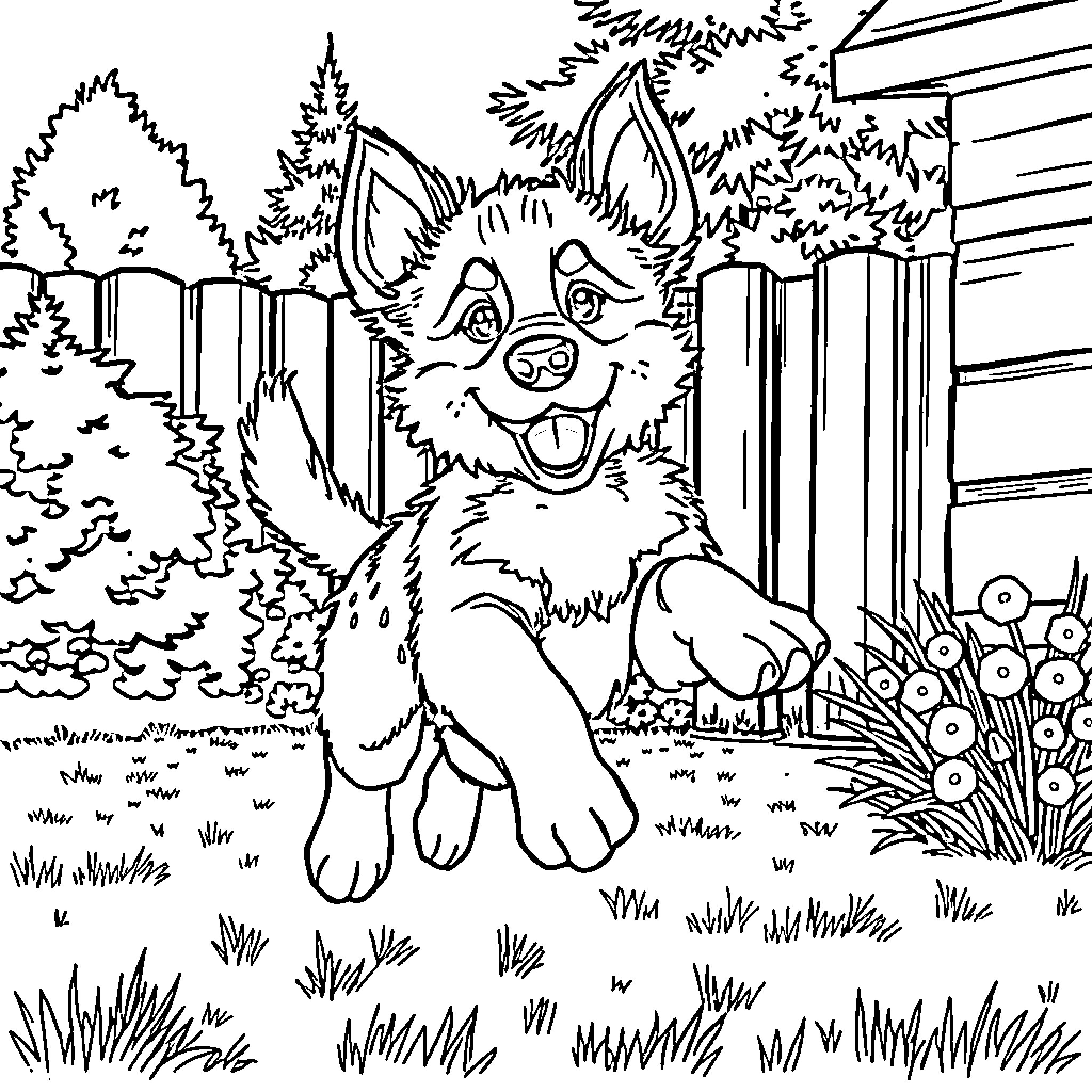 Bluey exploring the beautiful outdoors Coloring Page (free black-and-white line drawing printable PDF for all, from beginners to advanced learners, including children, teens, adults, and seniors)