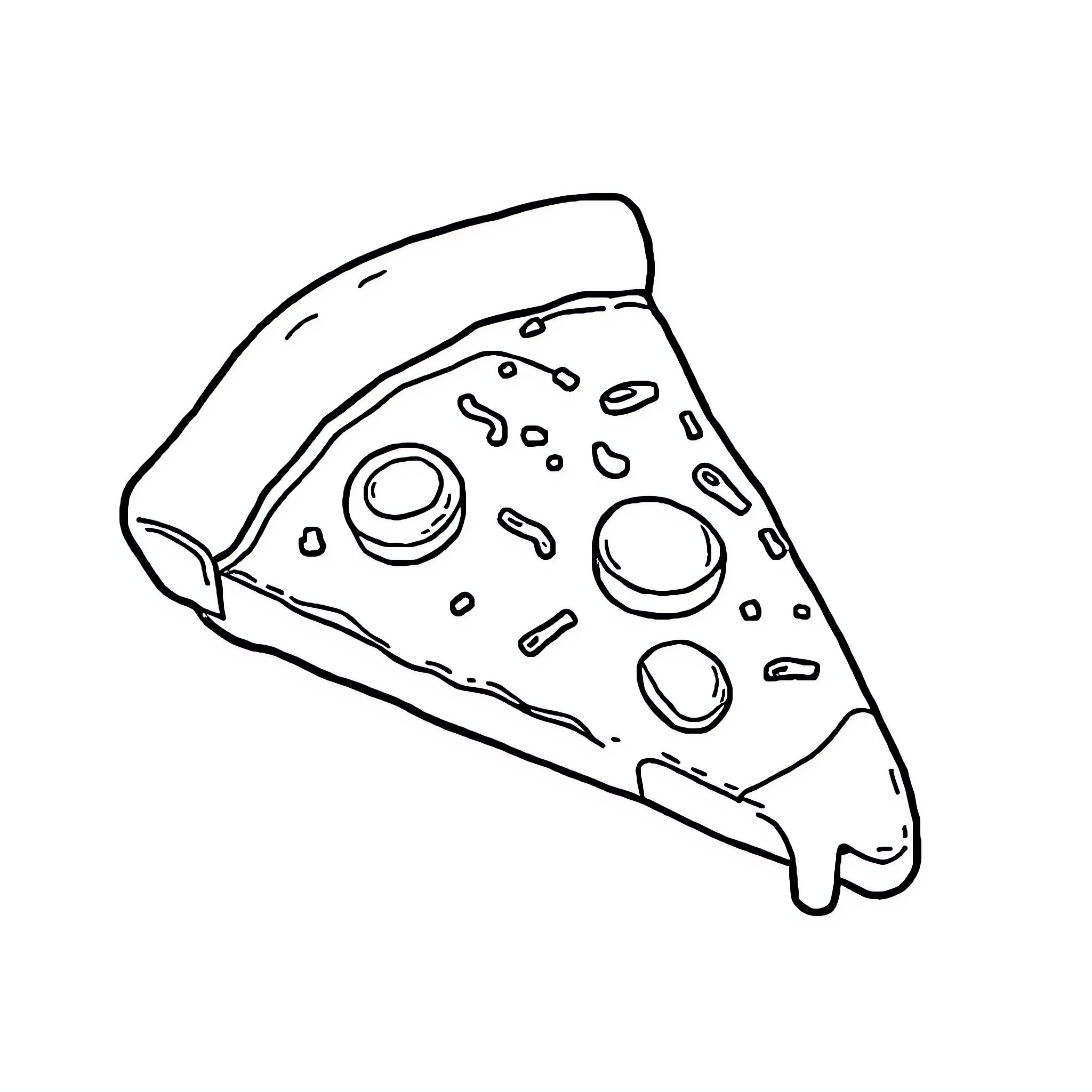 Roblox Pizza Slice Illustration Coloring Page (free black-and-white line drawing printable PDF for all, from beginners to advanced learners, including children, teens, adults, and seniors)