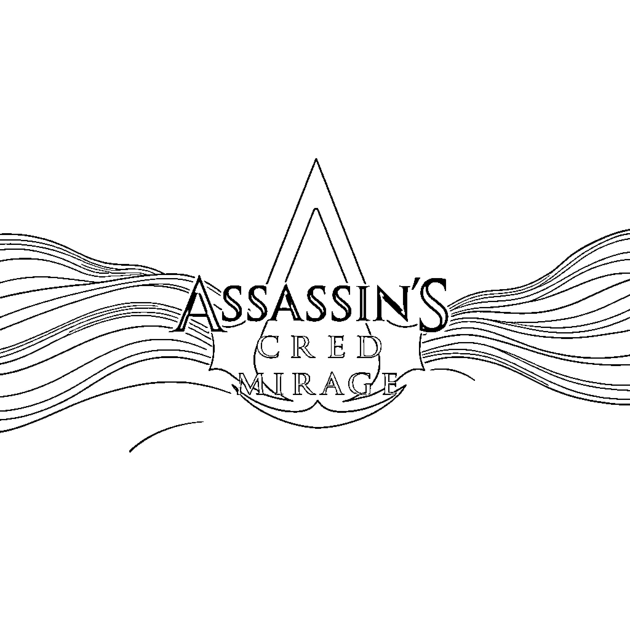 Assassin's Creed: Mirage Coloring Page (free black-and-white line drawing printable PDF for all, from beginners to advanced learners, including children, teens, adults, and seniors)
