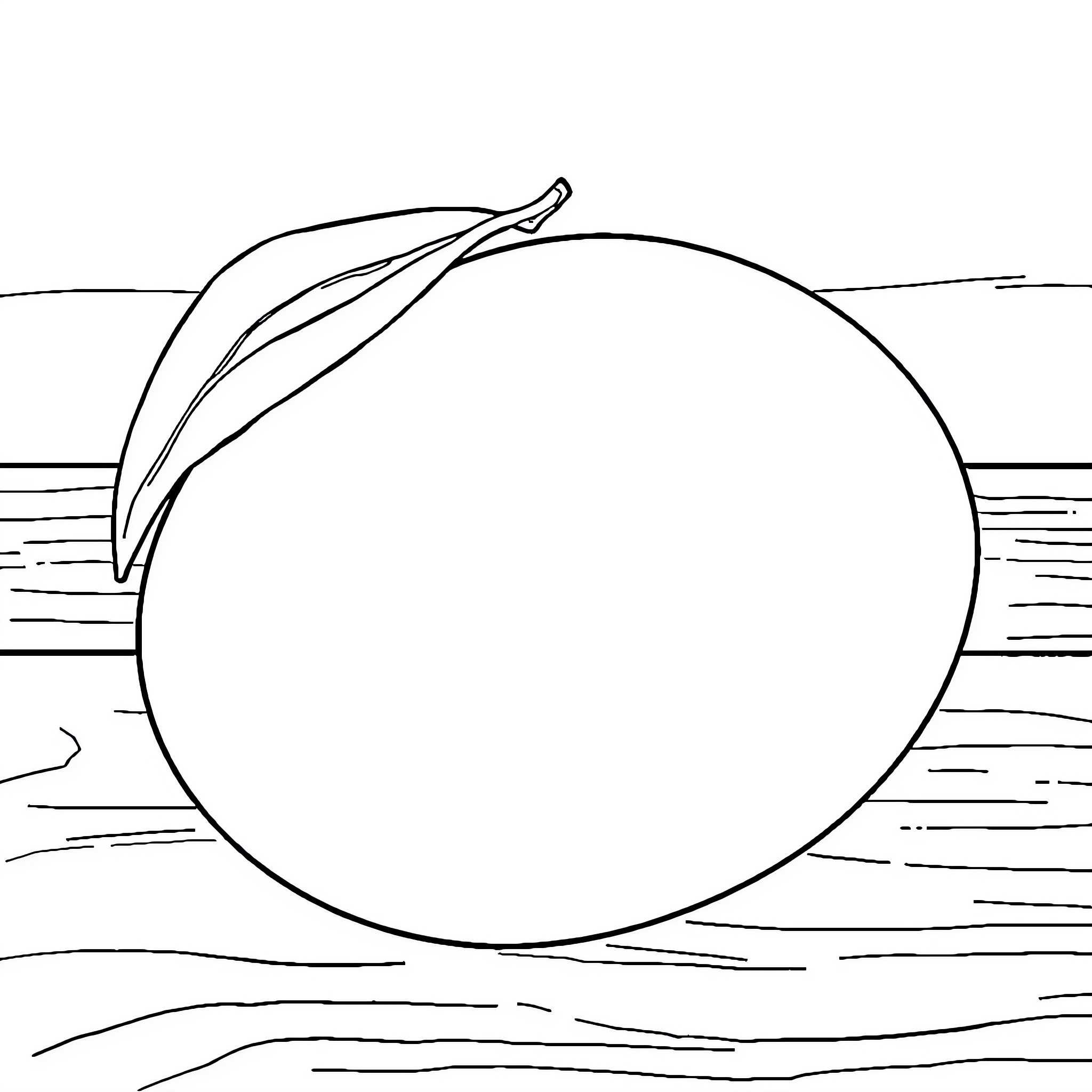 Mango floating on the water surface Coloring Page (free black-and-white line drawing printable PDF for all, from beginners to advanced learners, including children, teens, adults, and seniors)