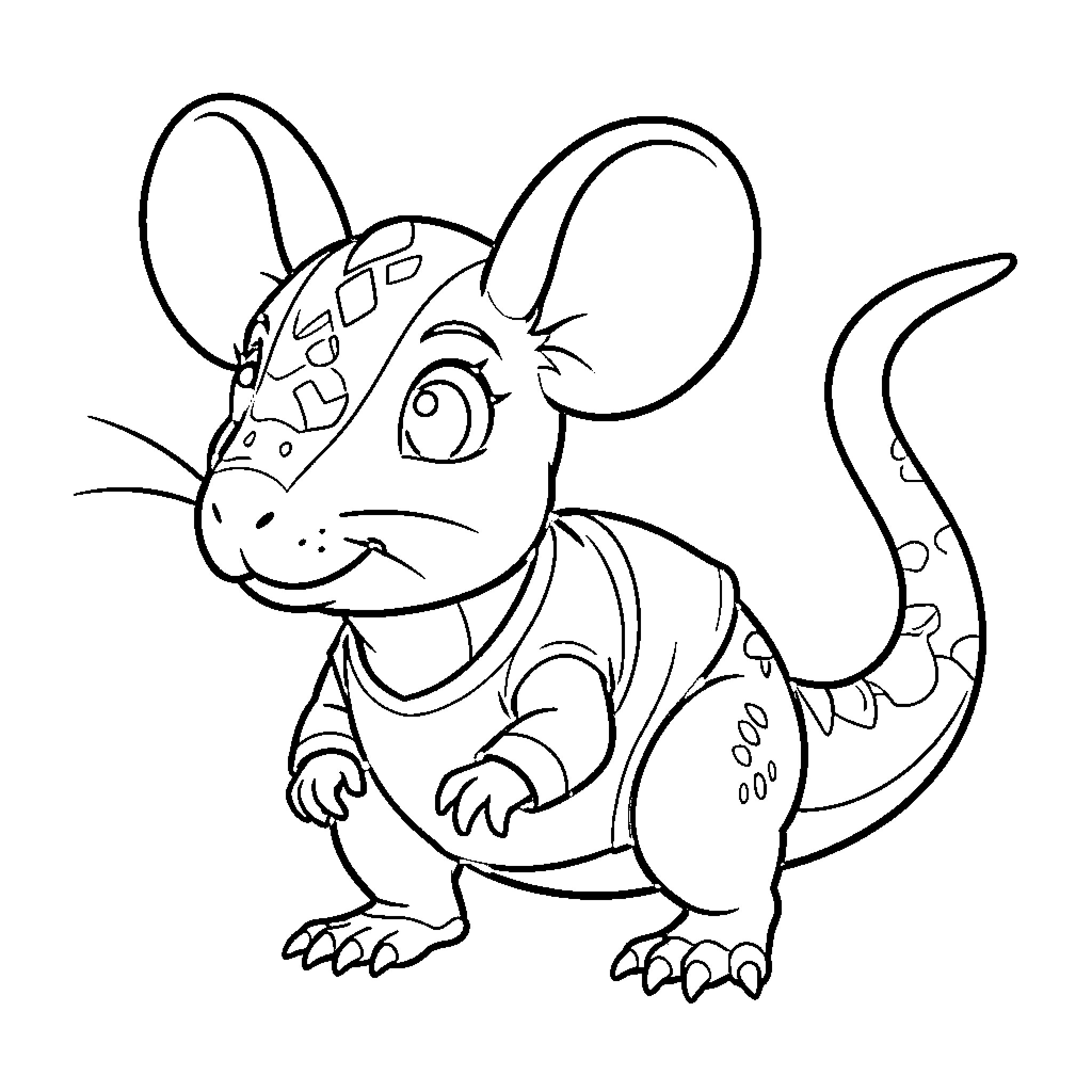 Dinosaur character in playful pose Coloring Page (free black-and-white line drawing printable PDF for all, from beginners to advanced learners, including children, teens, adults, and seniors)