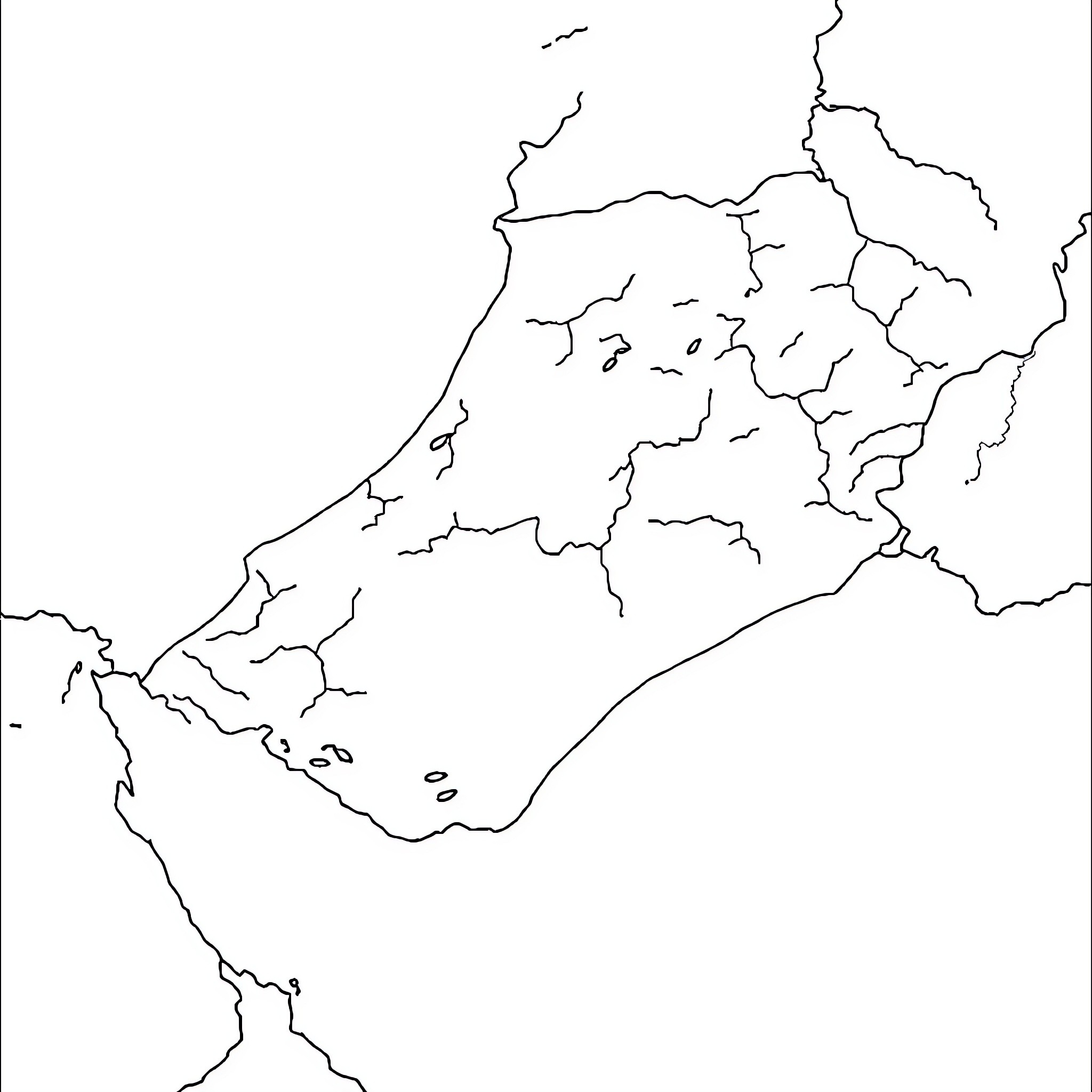 Ottoman Empire geographical boundaries and territories Coloring Page (free black-and-white line drawing printable PDF for all, from beginners to advanced learners, including children, teens, adults, and seniors)
