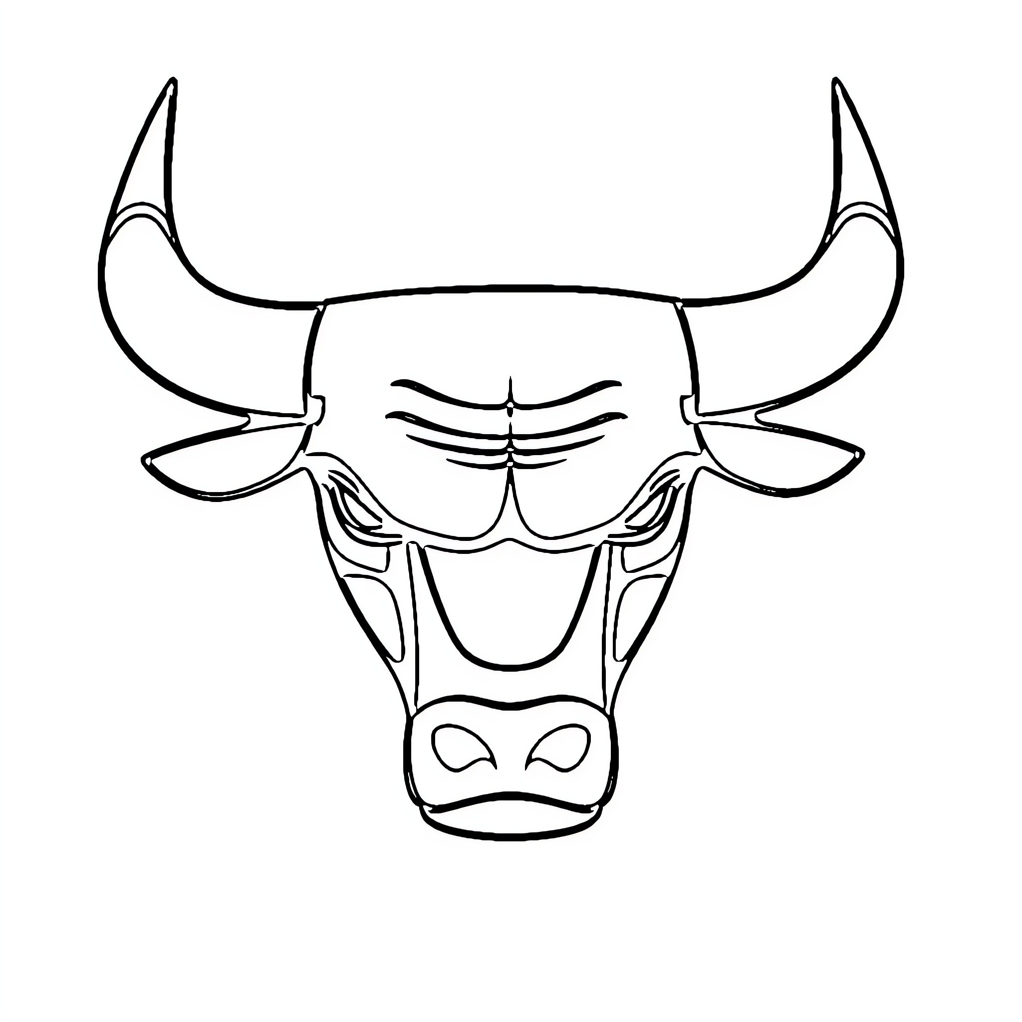 Chicago Bulls team logo abstract illustration Coloring Page (free black-and-white line drawing printable PDF for all, from beginners to advanced learners, including children, teens, adults, and seniors)