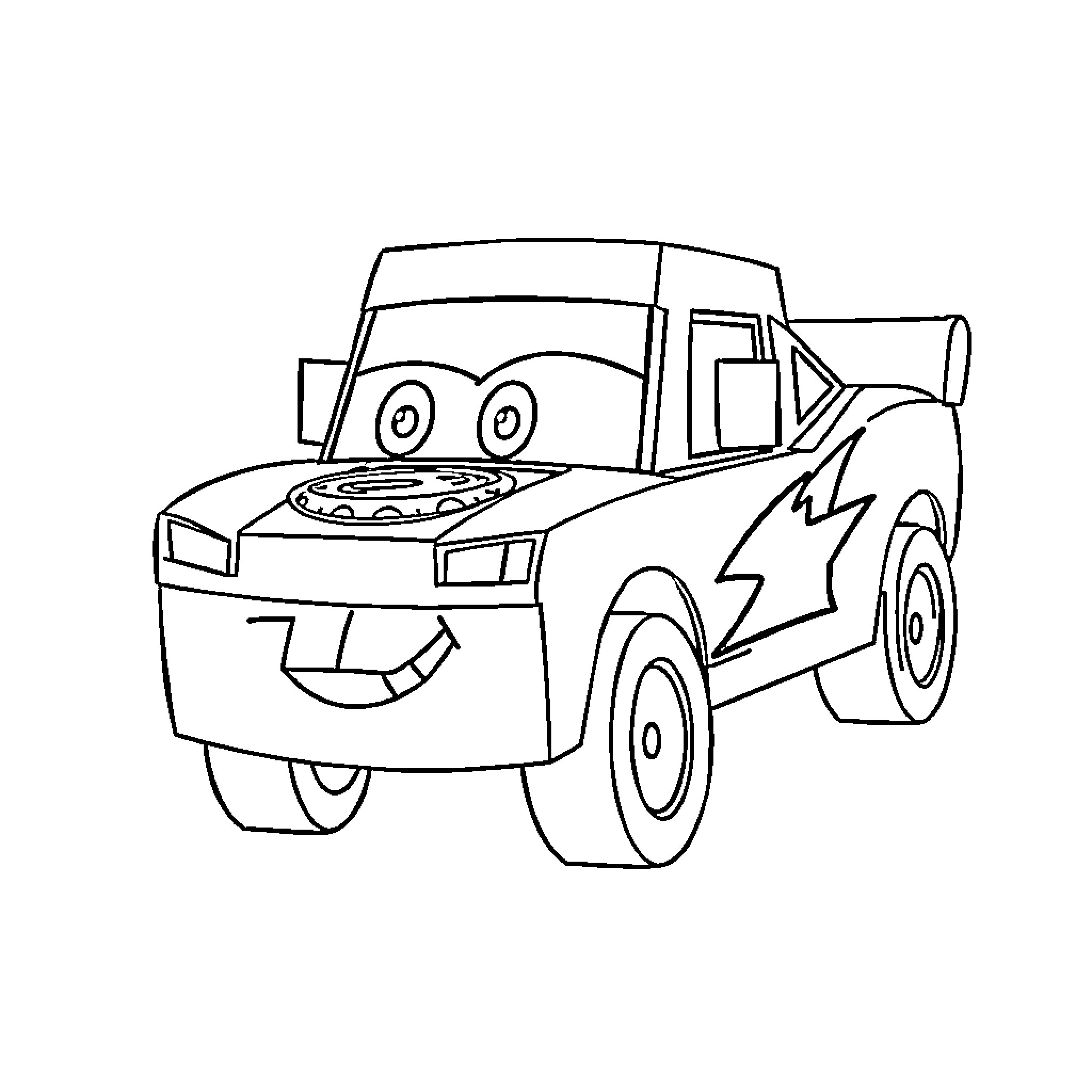 Flash McQueen's Exciting Adventure Coloring Page (free black-and-white line drawing printable PDF for all, from beginners to advanced learners, including children, teens, adults, and seniors)