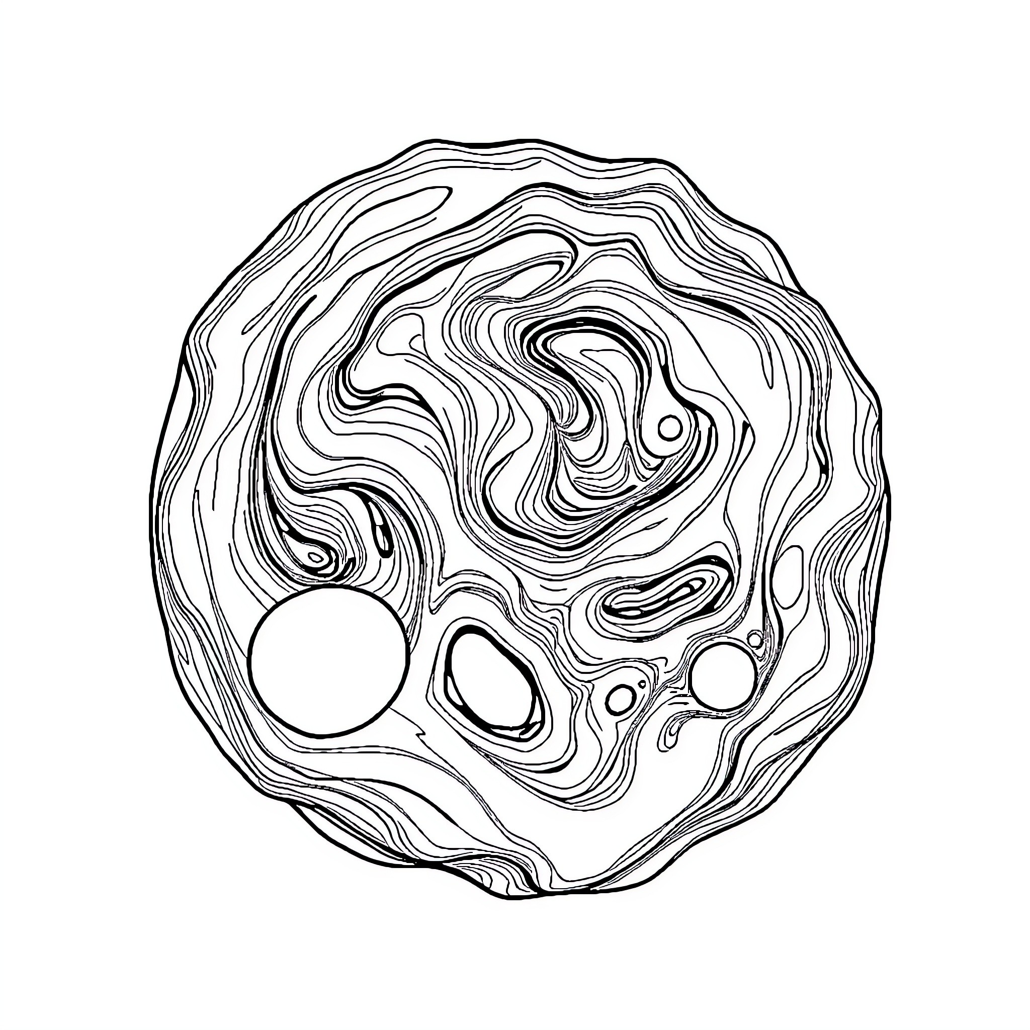 Matter of abstract organic shapes Coloring Page (free black-and-white line drawing printable PDF for all, from beginners to advanced learners, including children, teens, adults, and seniors)