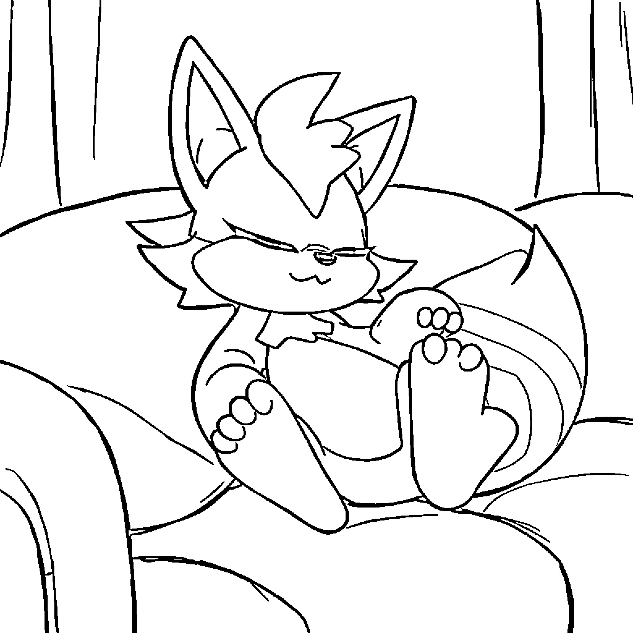 Growlithe relaxing peacefully in nature Coloring Page (free black-and-white line drawing printable PDF for all, from beginners to advanced learners, including children, teens, adults, and seniors)