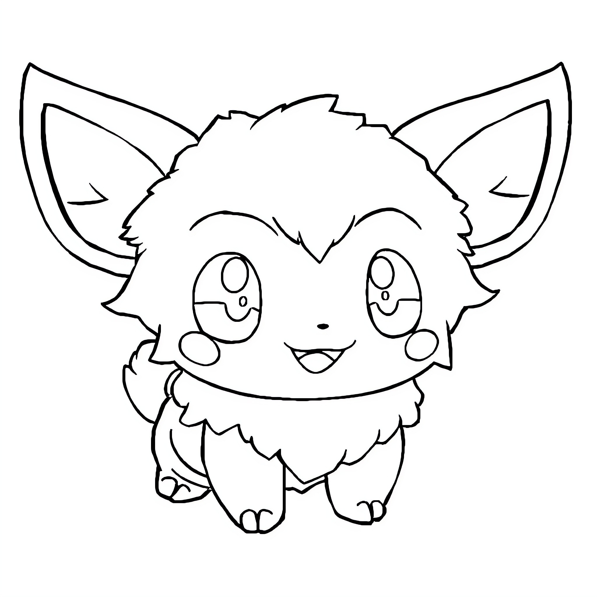 Growlite, a happy and adorable creature Coloring Page (free black-and-white line drawing printable PDF for all, from beginners to advanced learners, including children, teens, adults, and seniors)