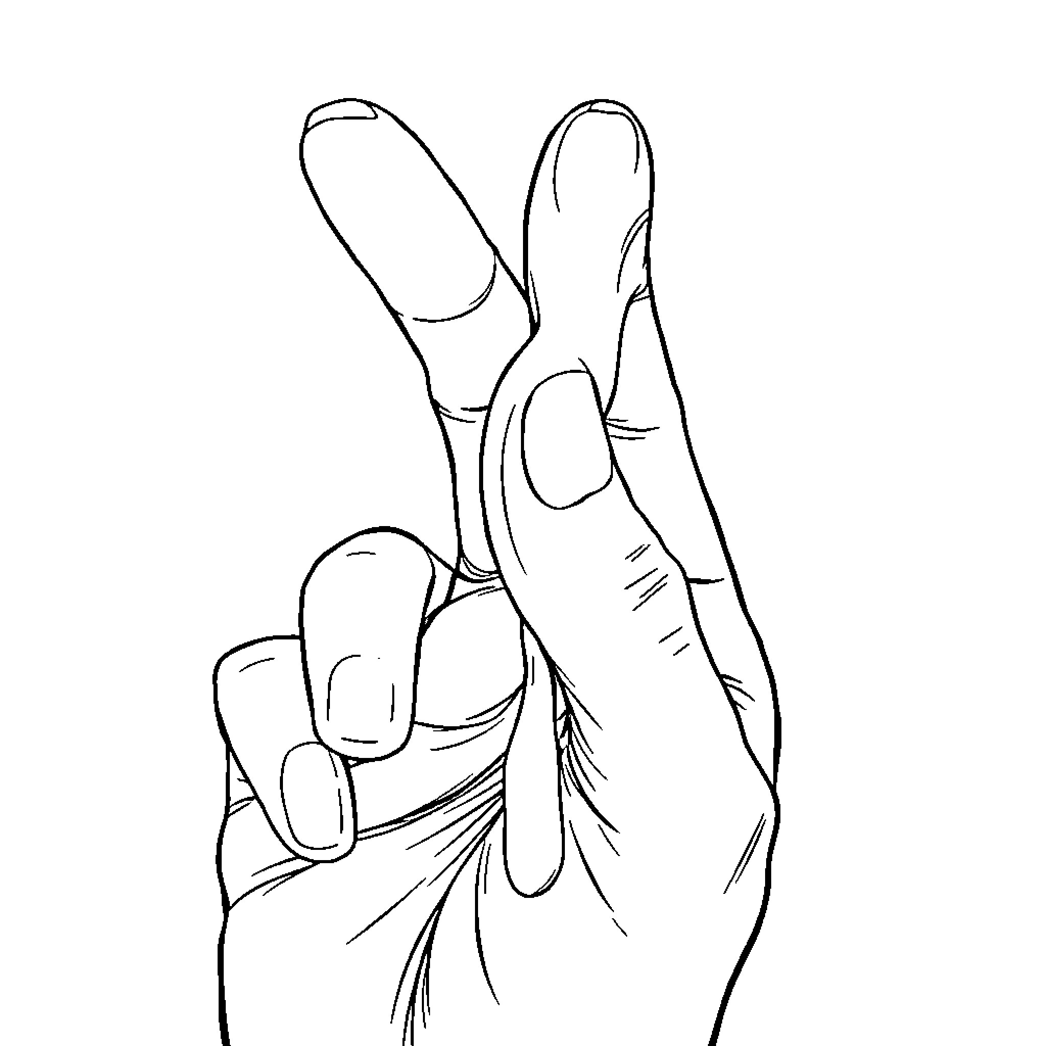 Hand making a peace sign gesture Coloring Page (free black-and-white line drawing printable PDF for all, from beginners to advanced learners, including children, teens, adults, and seniors)
