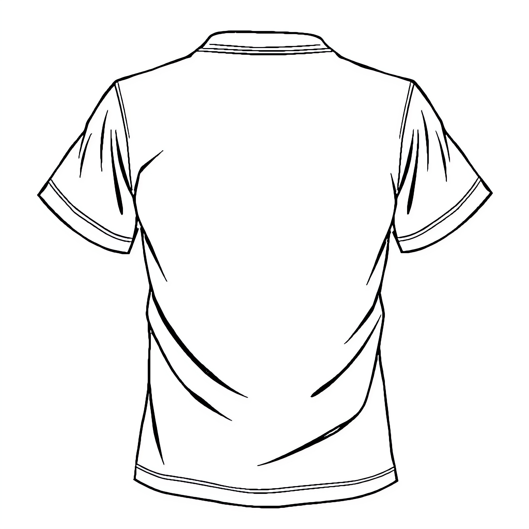 Shirt with short sleeves and front design Coloring Page (free black-and-white line drawing printable PDF for all, from beginners to advanced learners, including children, teens, adults, and seniors)