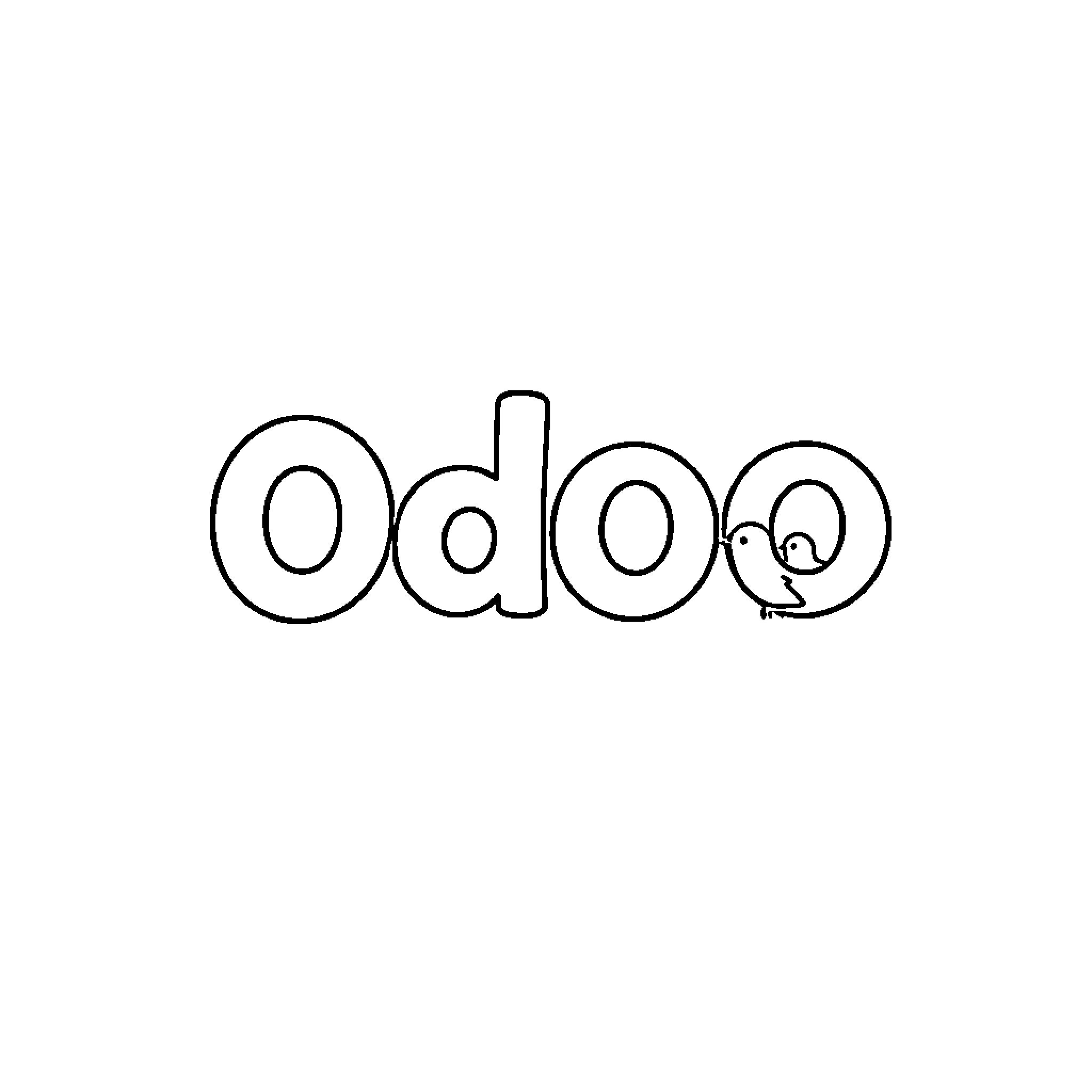 Odoo logo design Coloring Page (free black-and-white line drawing printable PDF for all, from beginners to advanced learners, including children, teens, adults, and seniors)