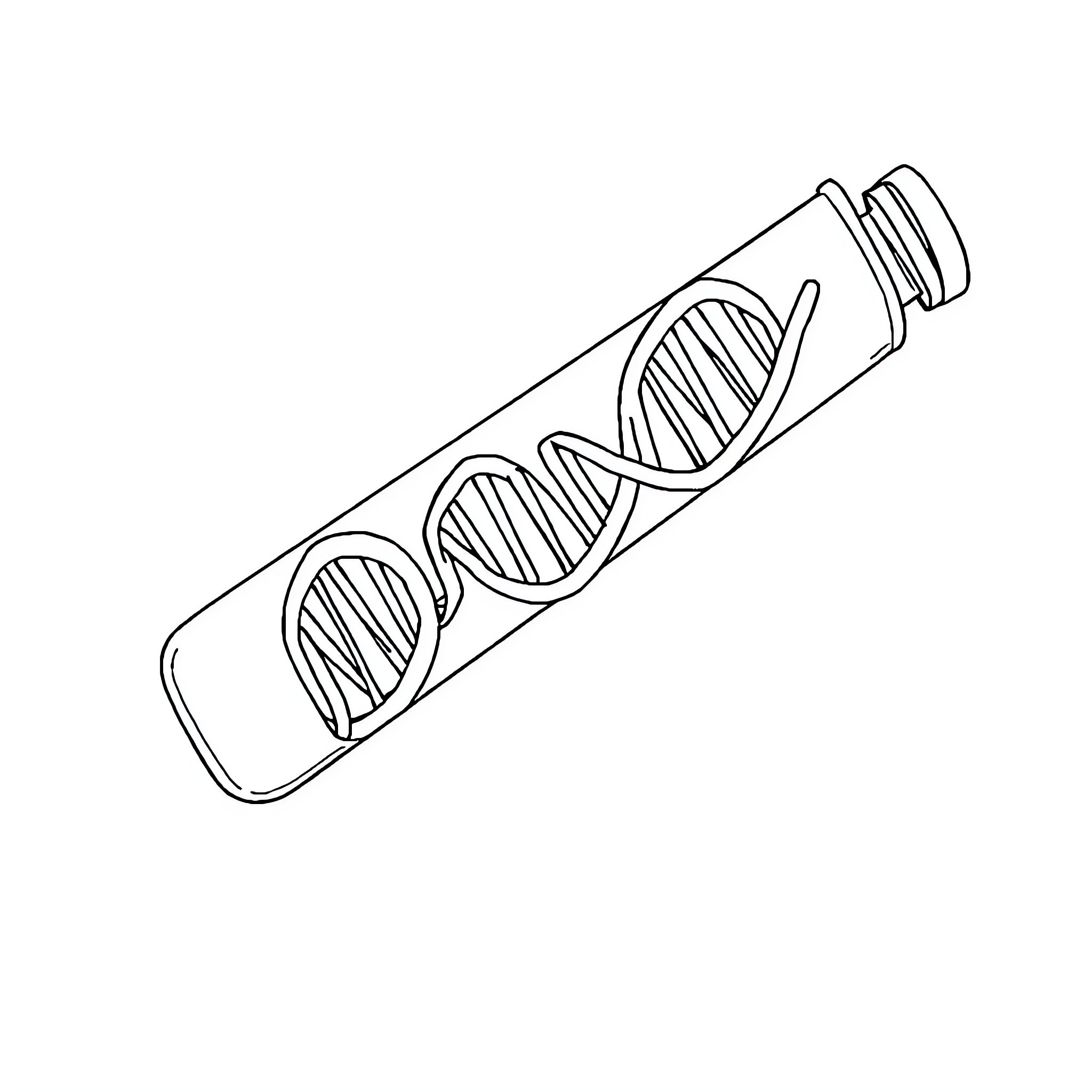 DNA model structure Coloring Page (free black-and-white line drawing printable PDF for all, from beginners to advanced learners, including children, teens, adults, and seniors)