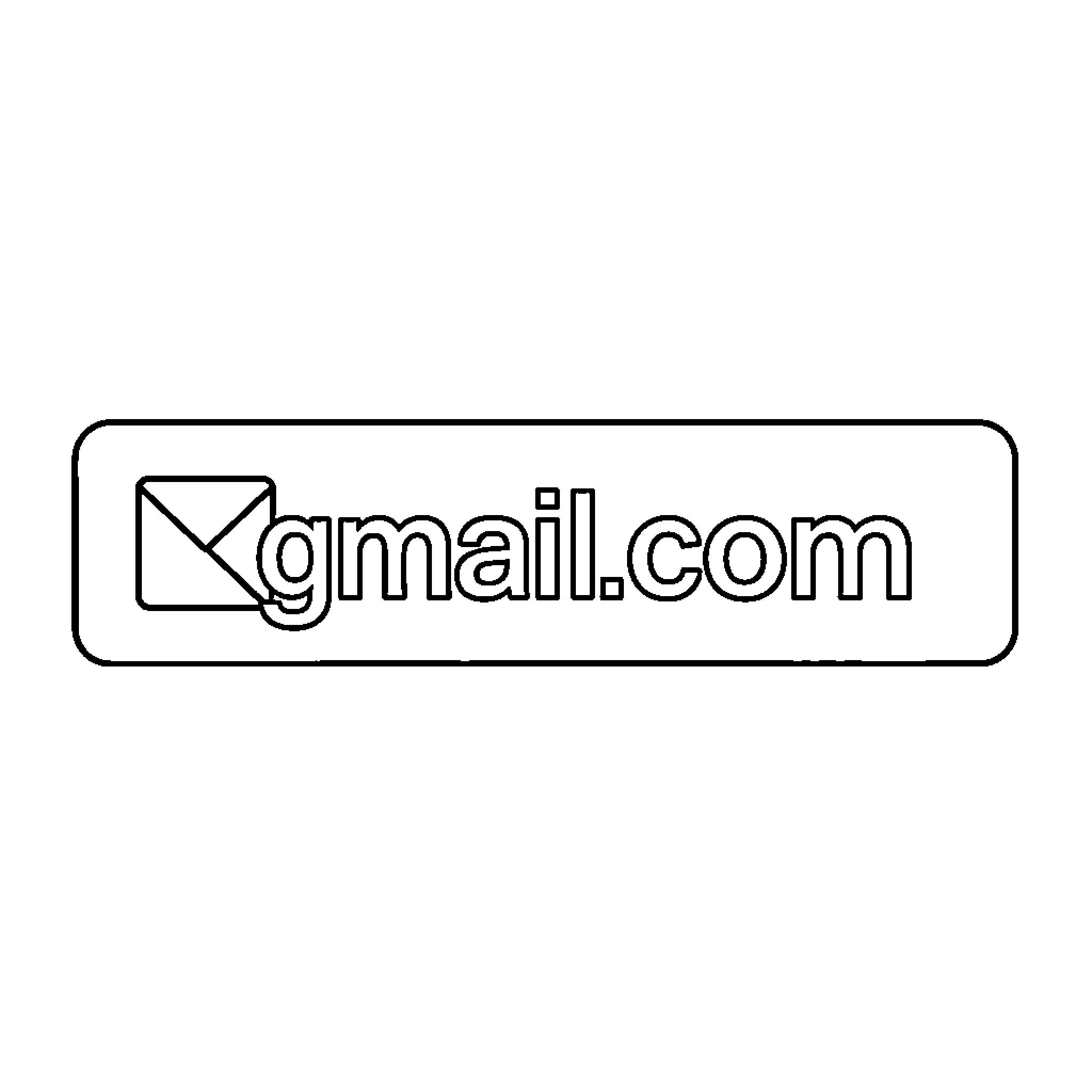 Email icon with gmail.com text in a box Coloring Page (free black-and-white line drawing printable PDF for all, from beginners to advanced learners, including children, teens, adults, and seniors)