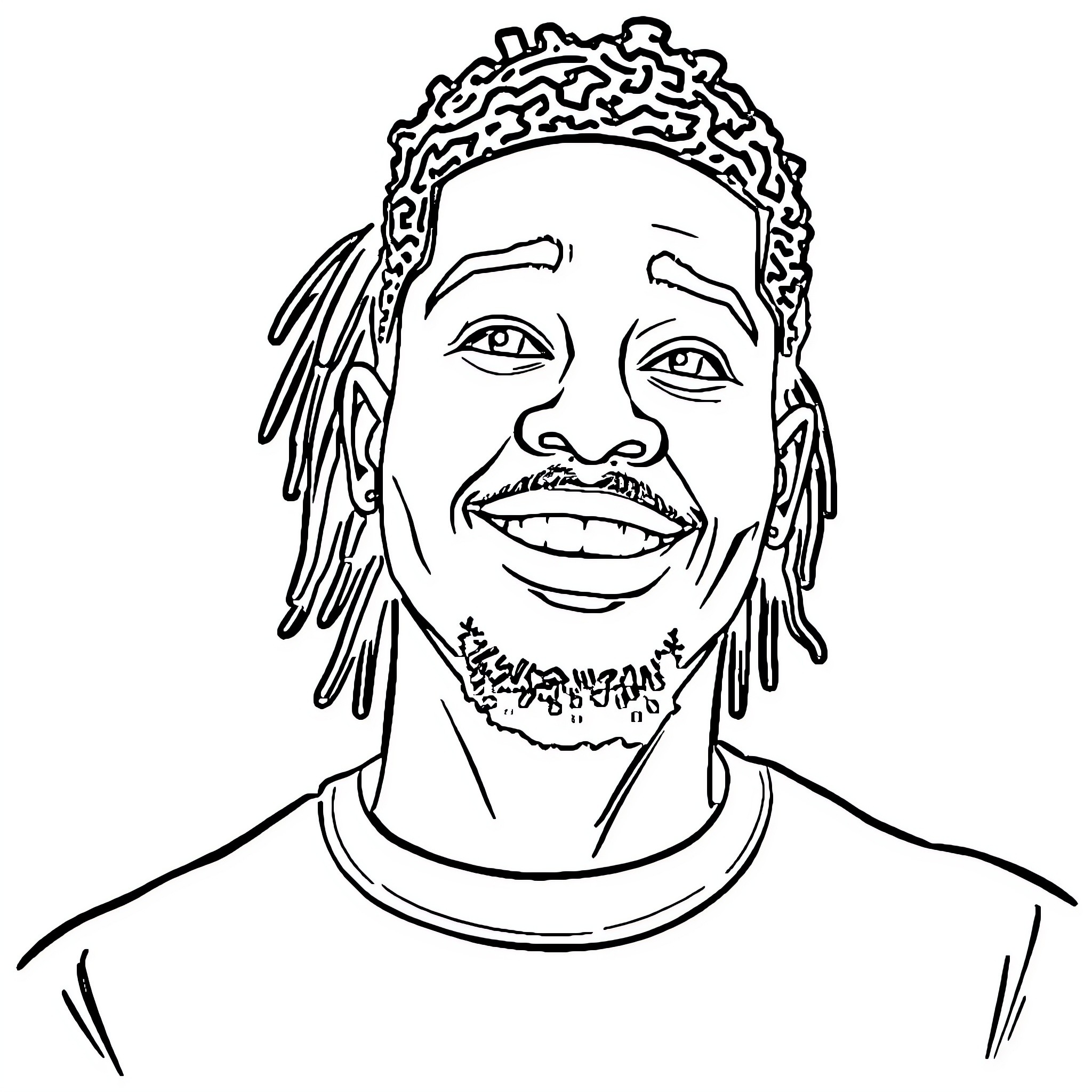 Daydrianharding's Joyful Expression Coloring Page (free black-and-white line drawing printable PDF for all, from beginners to advanced learners, including children, teens, adults, and seniors)